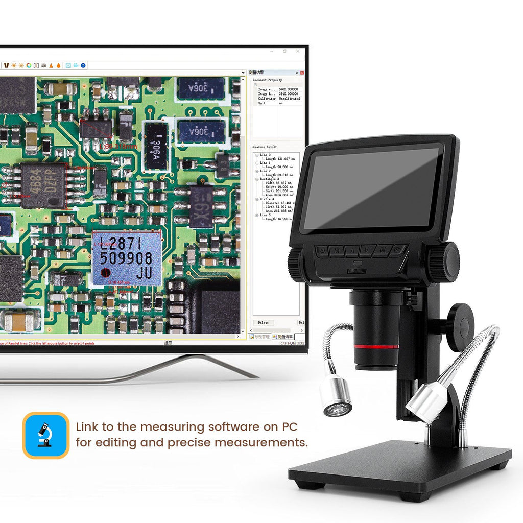 Andonstar ADSM301 5 Inch 1080P HDMI Digital Microscope with LCD Screen - Ideal for PCB Repair, Coin Collecting, Jewelry Inspection & Science Education