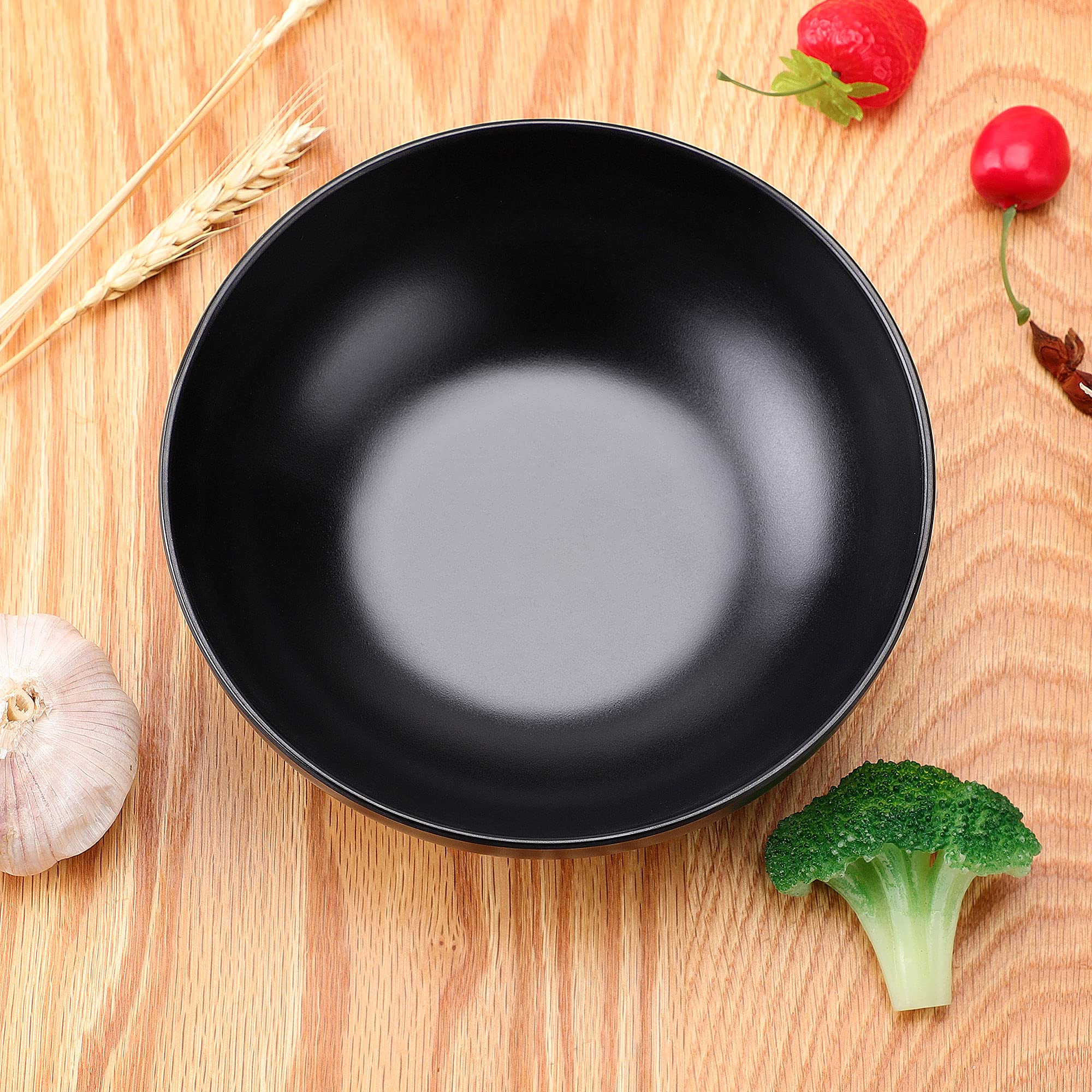 Premium Black Ceramic Rice and Soup Bowl Set - Durable Dinnerware for Home, Kitchen, Restaurant | Perfect for Asian Cuisine, Daily Meals & Food Presentation
