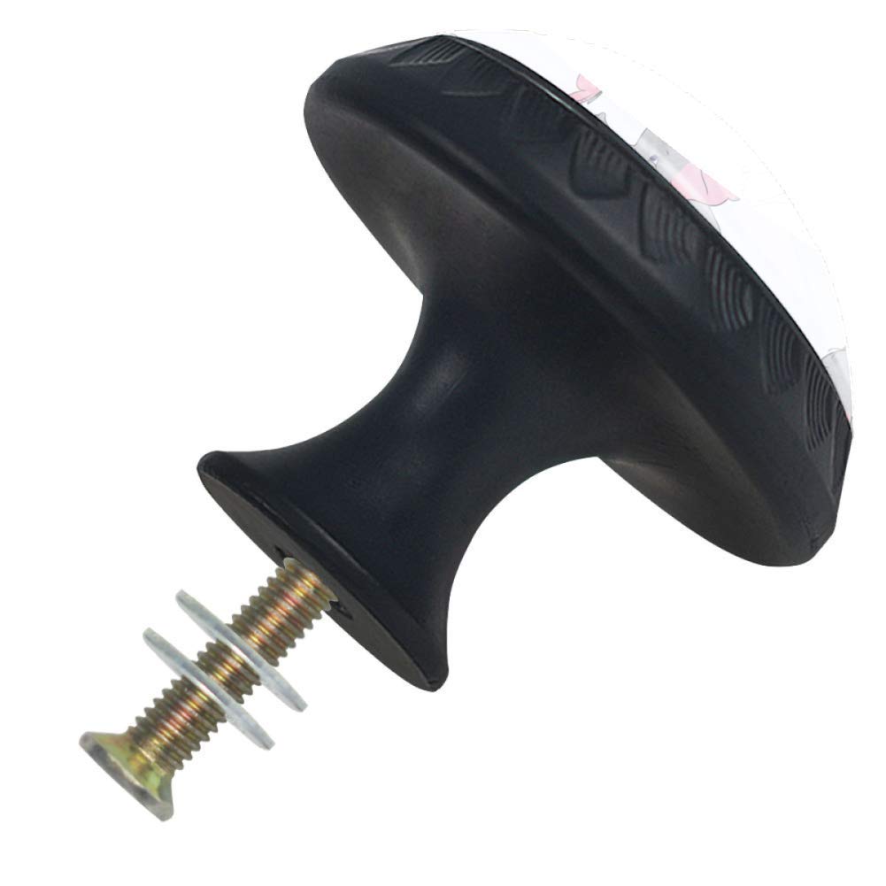 AISSO Dragon Drawer Knobs - 4PCS Black Glass Pulls for Wardrobe & Closet