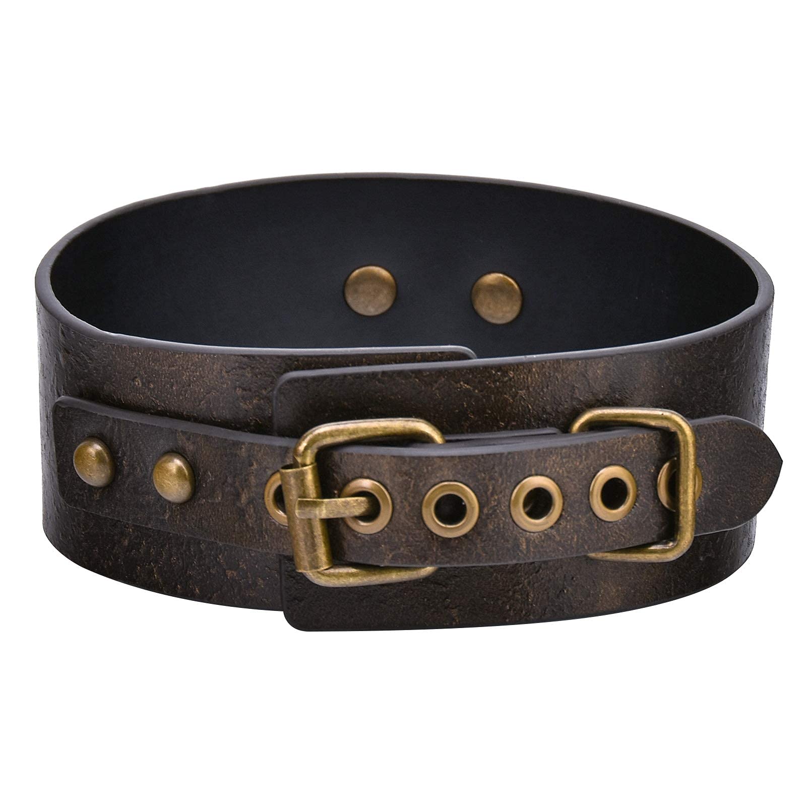 BDSM Leather Collar with Leash Set - Adjustable Locking Bondage Gear for Men & Women - Perfect for Couples Play, Roleplay, and BDSM Scenes