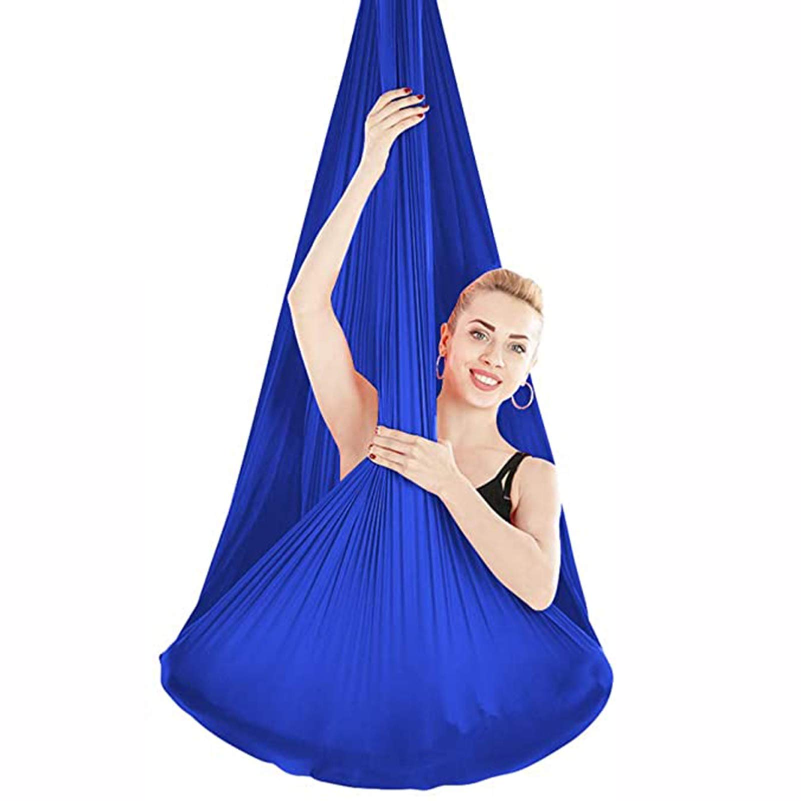 Blue Sensory Therapy Swing Hammock for Kids & Adults - 150x280cm Soft Elastic Cuddle Seat - Indoor/Outdoor Use for Relaxation, Autism Support & Sensory Integration