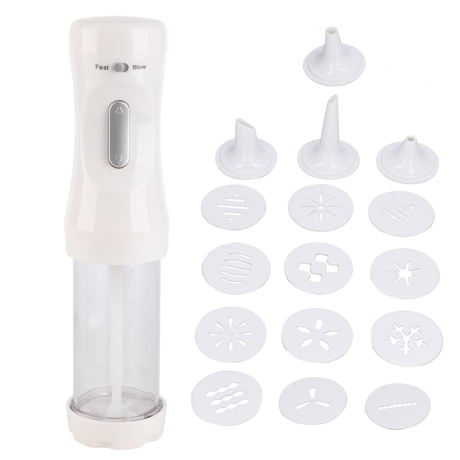 Electric Cookie Press Gun for Baking - Food Grade ABS Cookie Maker Kit with 12 Discs & 4 Icing Tips - Perfect for DIY Cookie Decorating, Holiday Baking, and Homemade Dessert Making