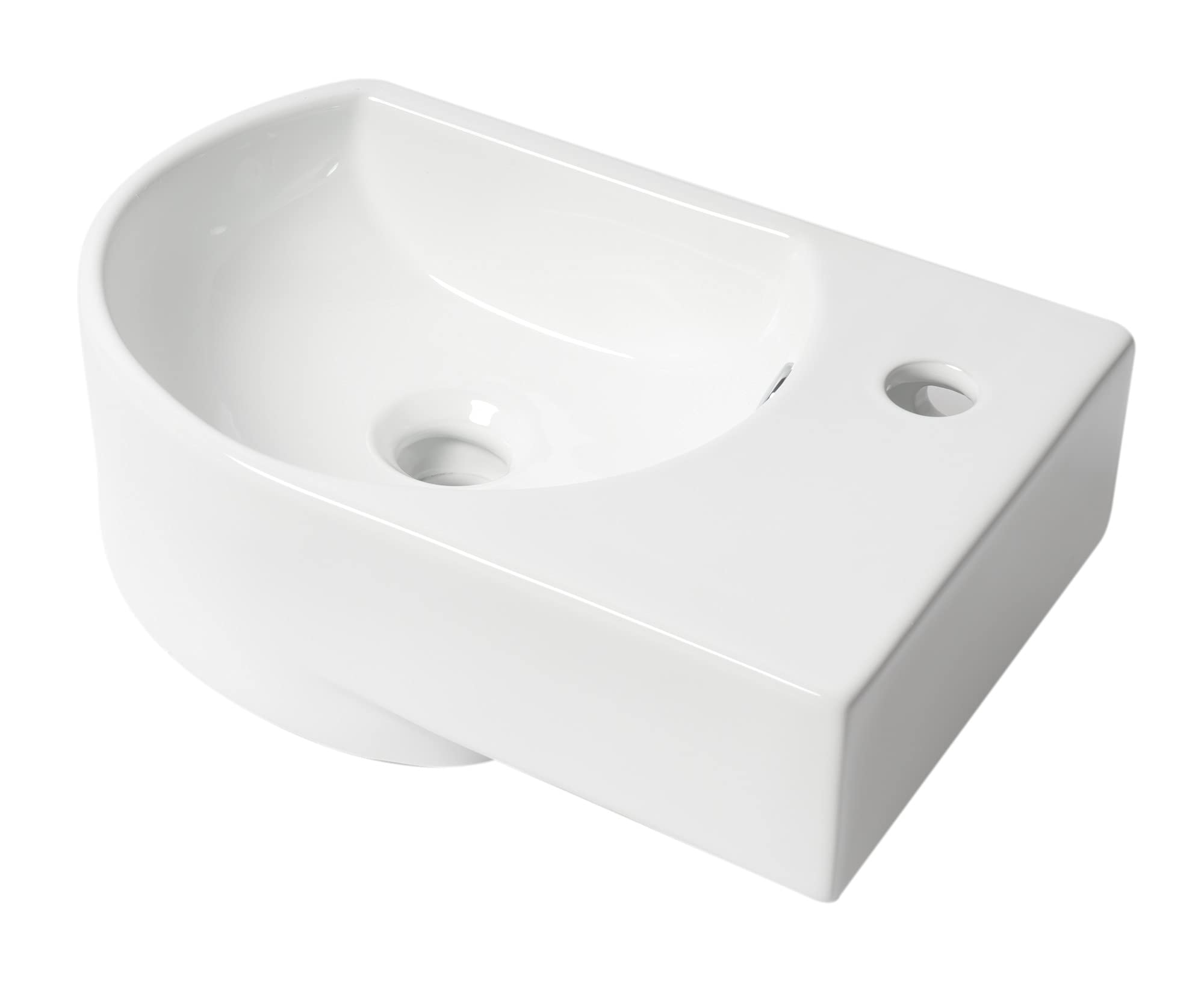 ALFI ABC119 Small White Bathroom Sink - Compact Porcelain Vanity Sink for Powder Rooms, Guest Baths & Small Spaces