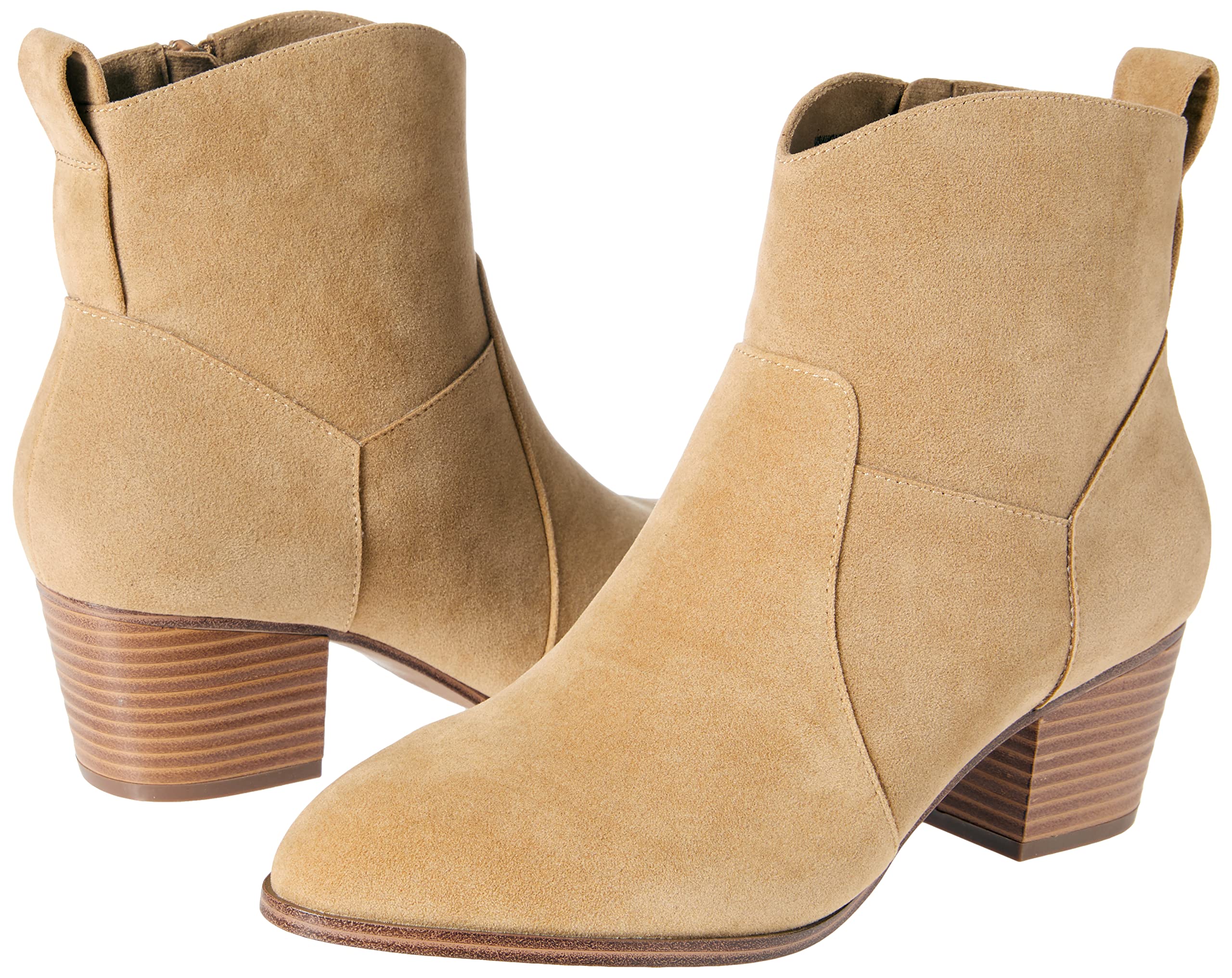 Amazon Essentials Women's Western Ankle Boots - Comfortable Leather Booties for Fall & Winter | Casual, Work & Outdoor Wear | Water-Resistant & Slip-Resistant Sole
