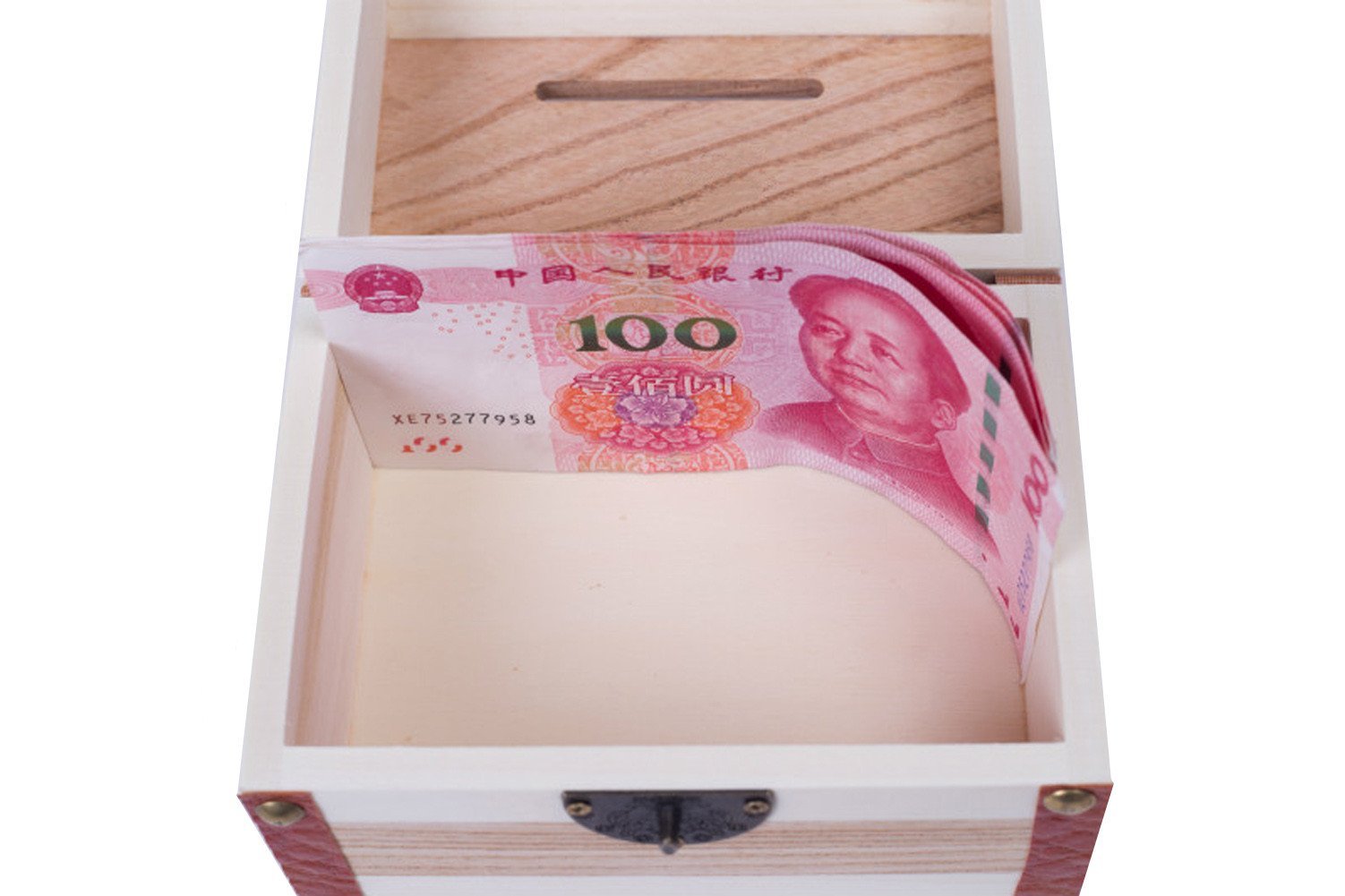 Handmade Wooden Treasure Chest Money Box with Lock & 2 Keys - Secure Piggy Bank, Jewelry Organizer & Cash Storage for Kids, Adults, Home & Office Use