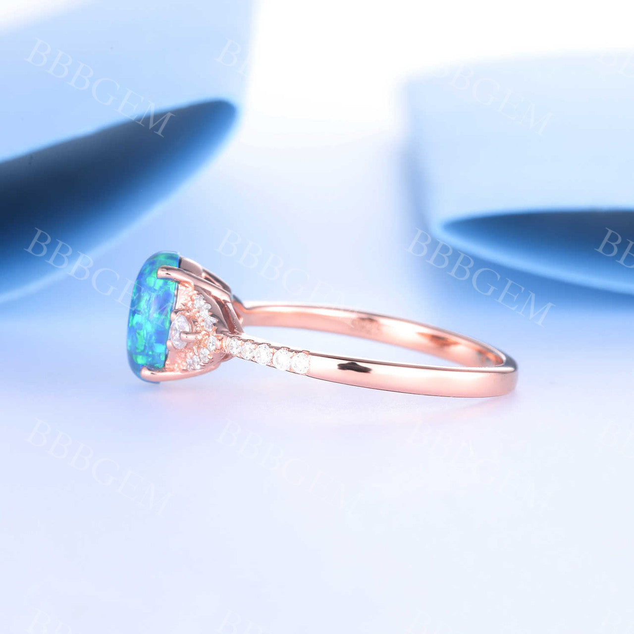 Black Opal Engagement Ring - 6x8mm Oval Diamond Wedding Ring with Birthstone | Perfect for Proposals, Anniversaries & Special Occasions