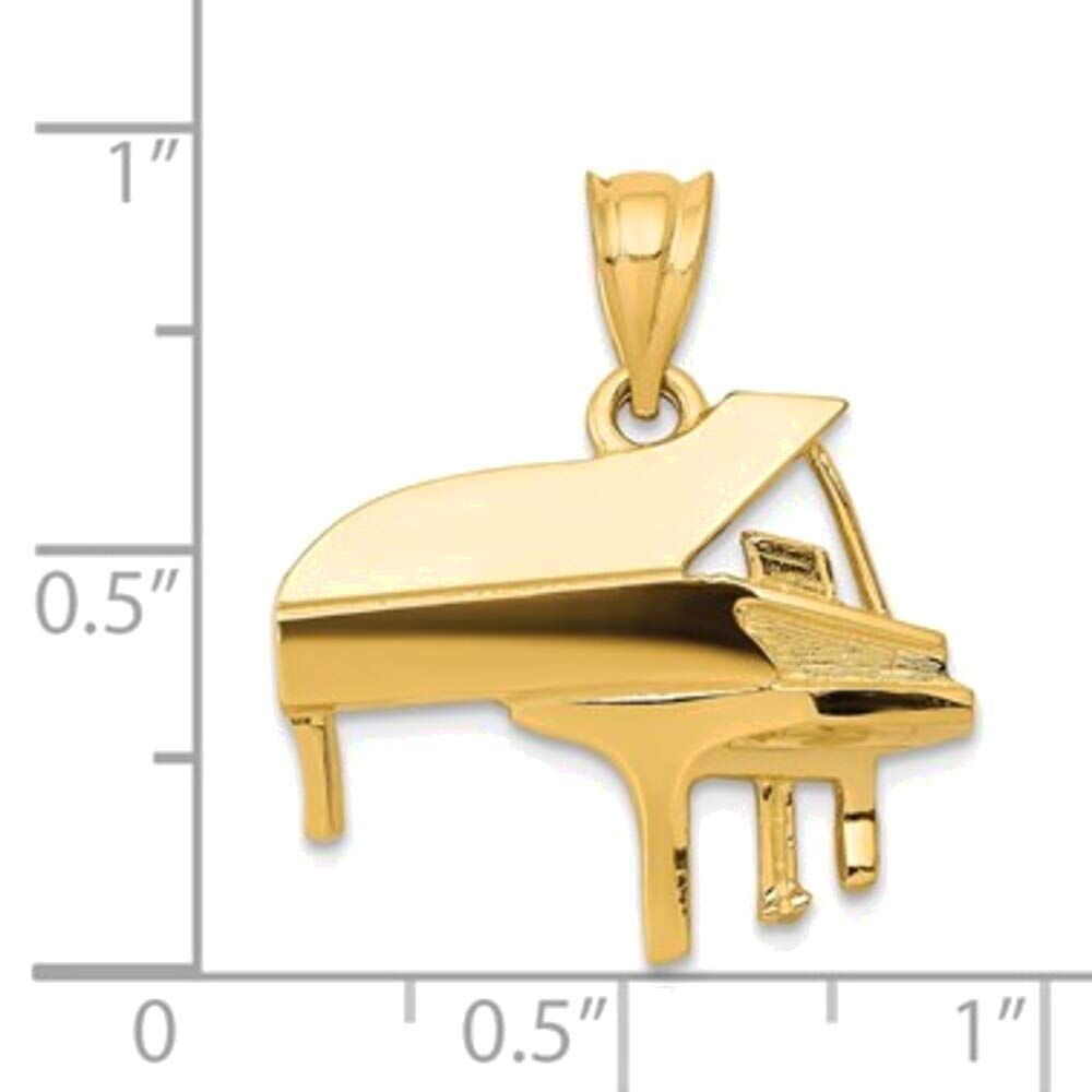 14K Yellow Gold Piano Charm Jewelry - Perfect for Music Lovers Gifts