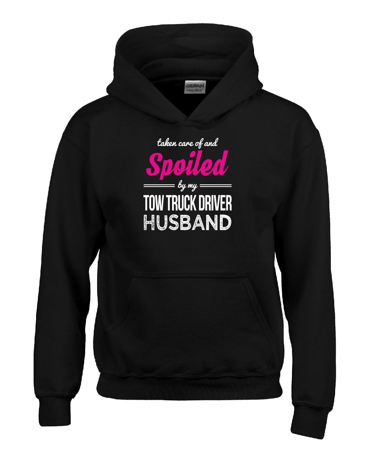 Tow Truck Driver Hoodie - Funny 'Spoiled by My Tow Truck Driver Husband' Graphic Sweatshirt for Men & Women | Perfect for Work, Gifts & Casual Wear