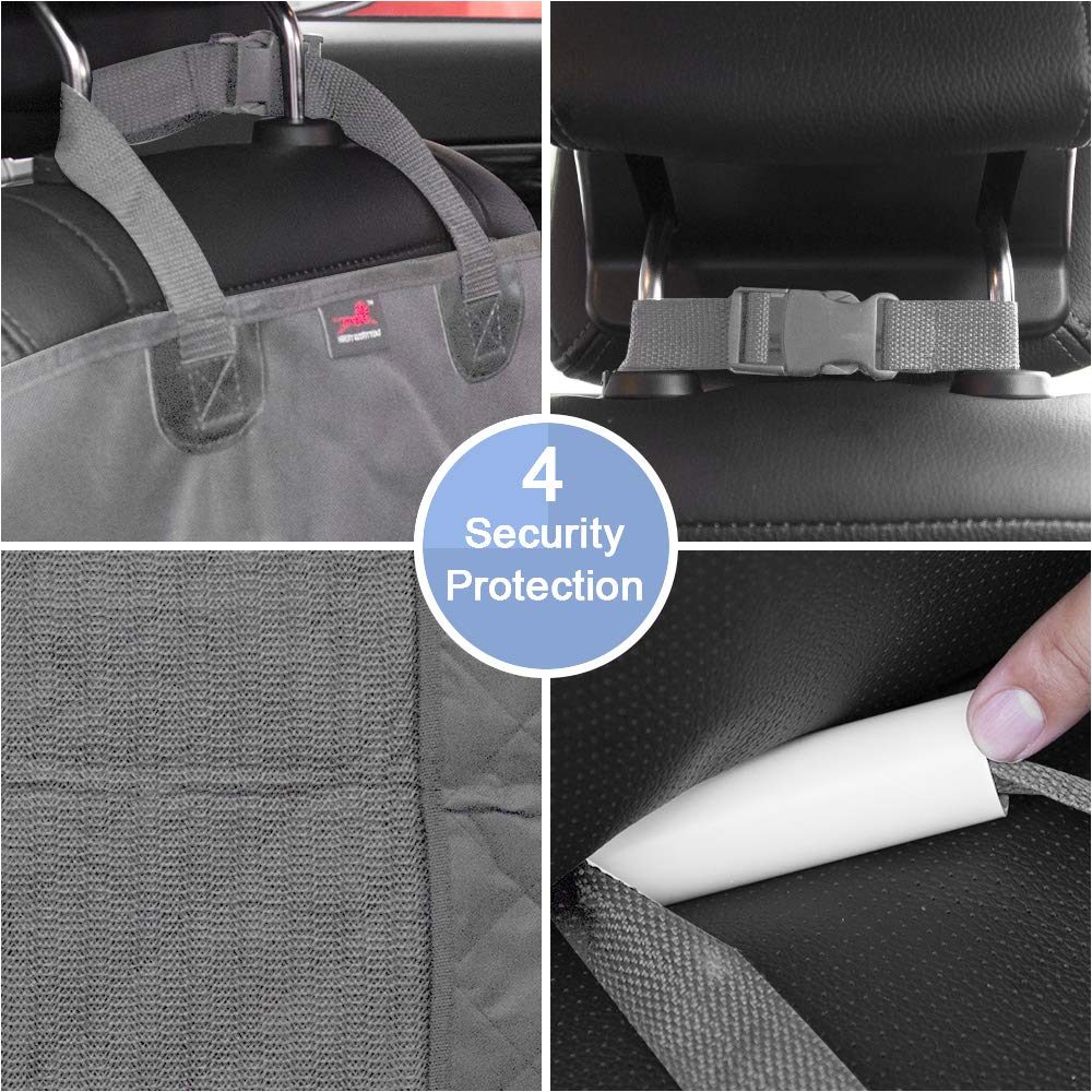 HONEST OUTFITTERS Waterproof Non-Slip Dog Car Seat Cover for Cars, Trucks & SUVs - Durable Pet Front Seat Protector (Gray) | Perfect for Travel, Outdoor Adventures & Daily Commutes