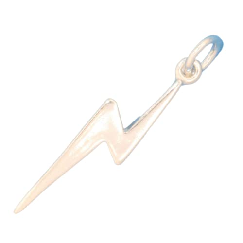 925 Sterling Silver Lightning Bolt Charm - Handmade Weather Storm Jewelry for Meteorologists & Jewelry Making - Perfect for Necklaces, Bracelets & DIY Crafts