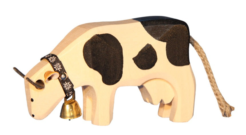 Marc Trauffer Traditional Swiss Cow Figurine - Handmade Wooden Decor for Home & Office - Perfect for Farmhouse, Alpine, and Swiss-Themed Decorations