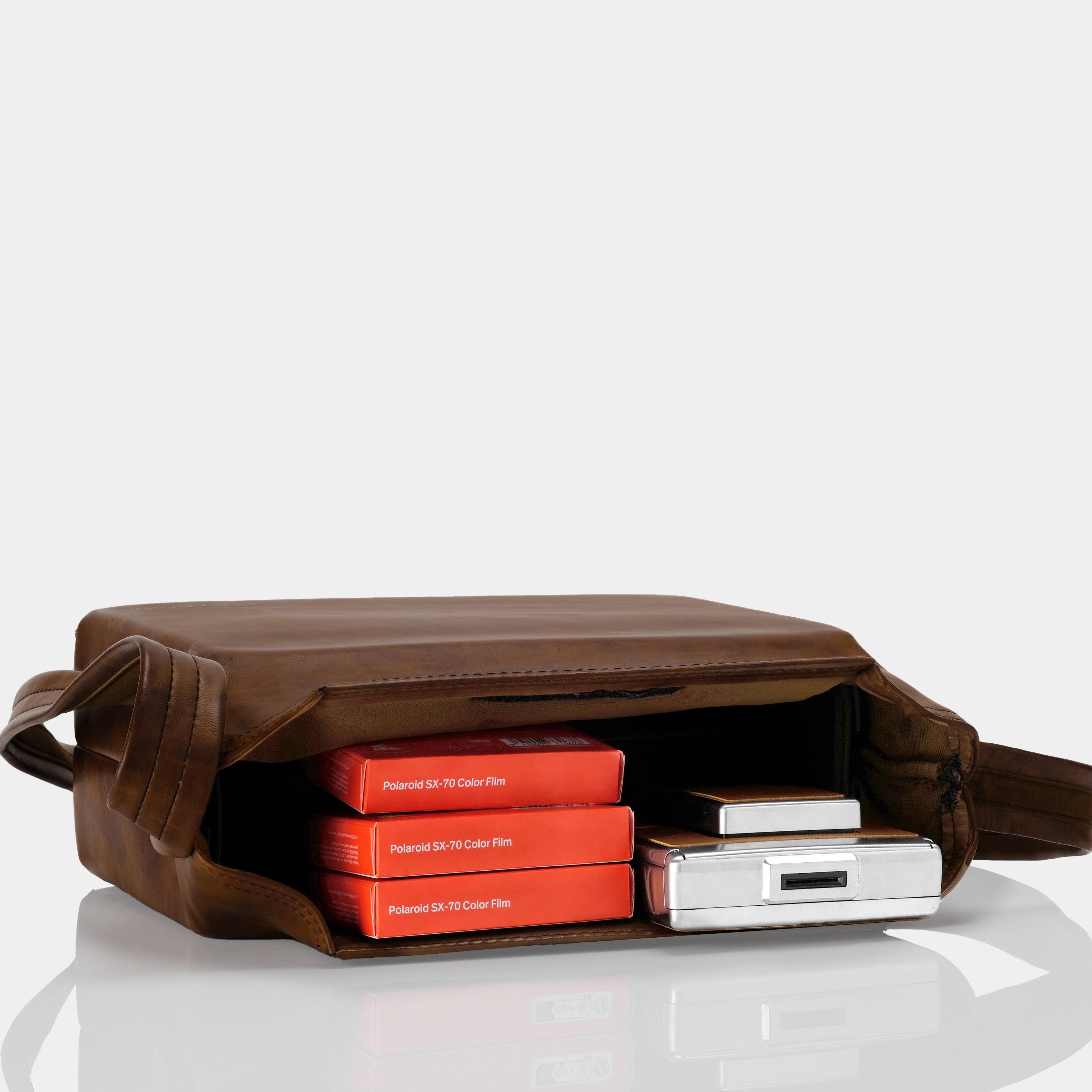 Brown Vintage Polaroid Instant Camera Case - Durable Vinyl Protective Cover for Instant Photos - Perfect for Travel, Parties & Everyday Use