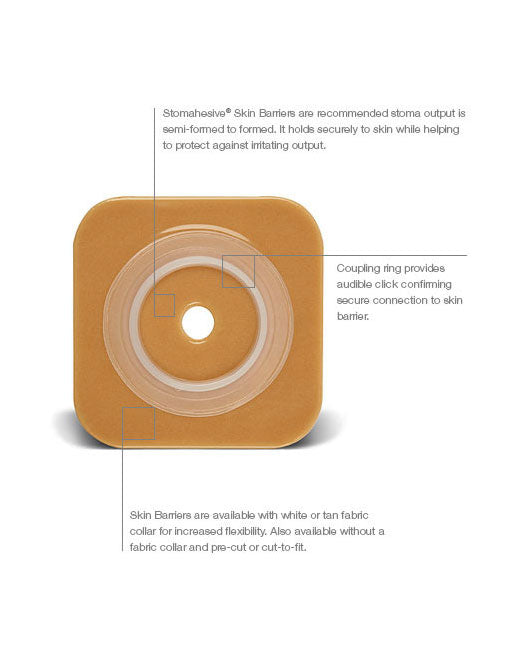 Convatec Natura 2-Piece Stomahesive Flat Skin Barrier - No Tape, Cut-to-Fit 13mm-57mm (1/2