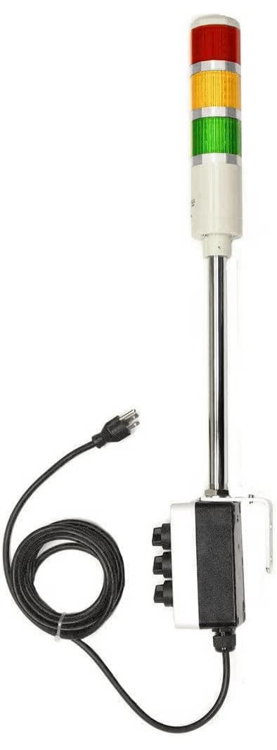 Signaworks 3 Stack Super Bright LED Andon Tower Light - Red/Amber/Green with 8ft Power Cord | OSHA Compliant 3-Prong Plug | Plug & Play Ready for Factory, Warehouse & Production Line Visual Alerts | Made in USA