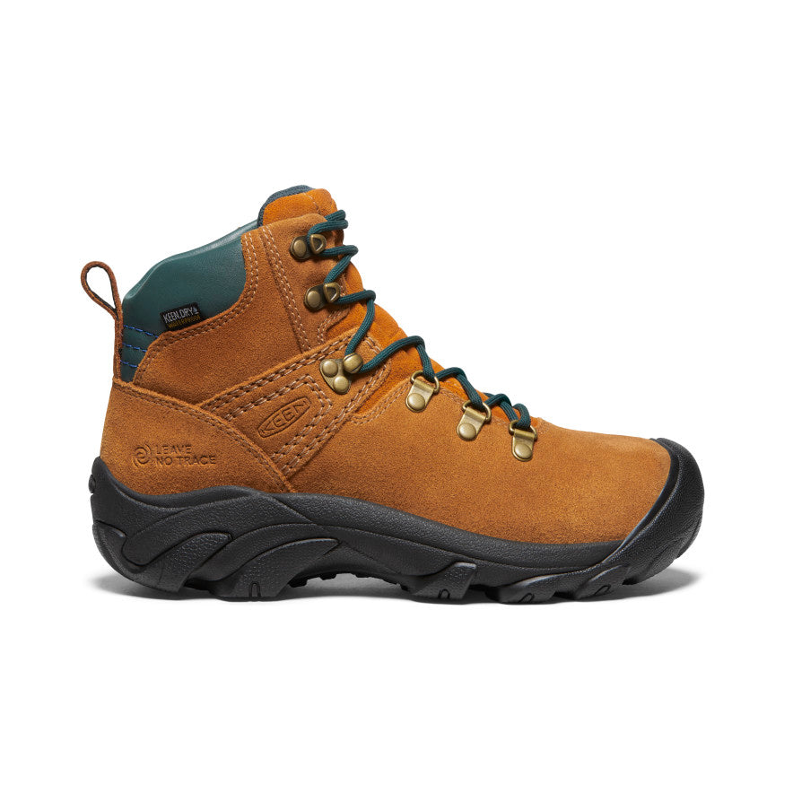KEEN Women's Pyrenees Waterproof Hiking Boots - Lightweight & Durable for Outdoor Adventures | Maple/Marmalade Color | Perfect for Trail Hiking, Camping & Winter Walks
