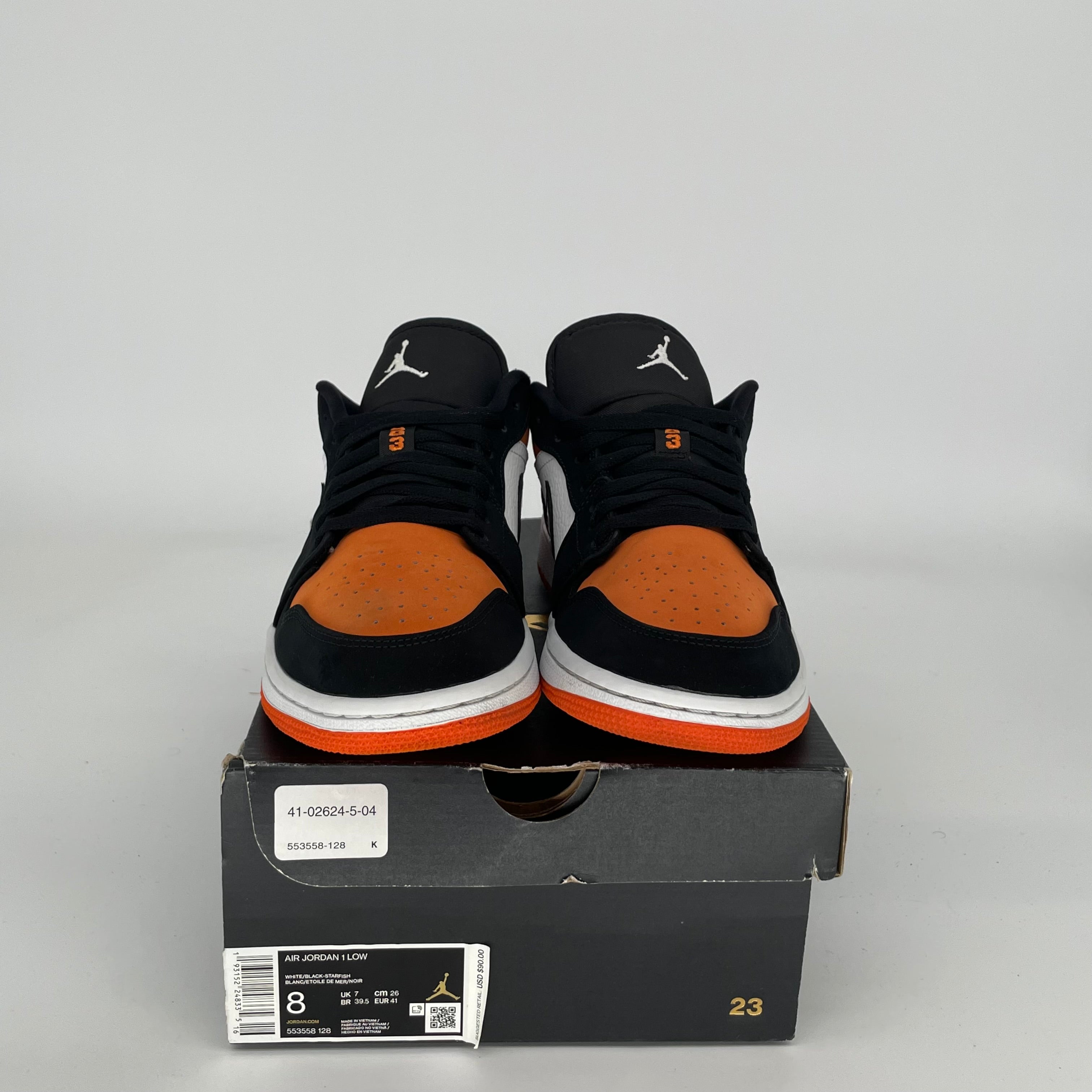 AIR JORDAN 1 LOW SHATTERED BACKBOARD Sneakers - Men's Size 8 (553558-128) | Retro Basketball Shoes for Casual Wear & Street Style