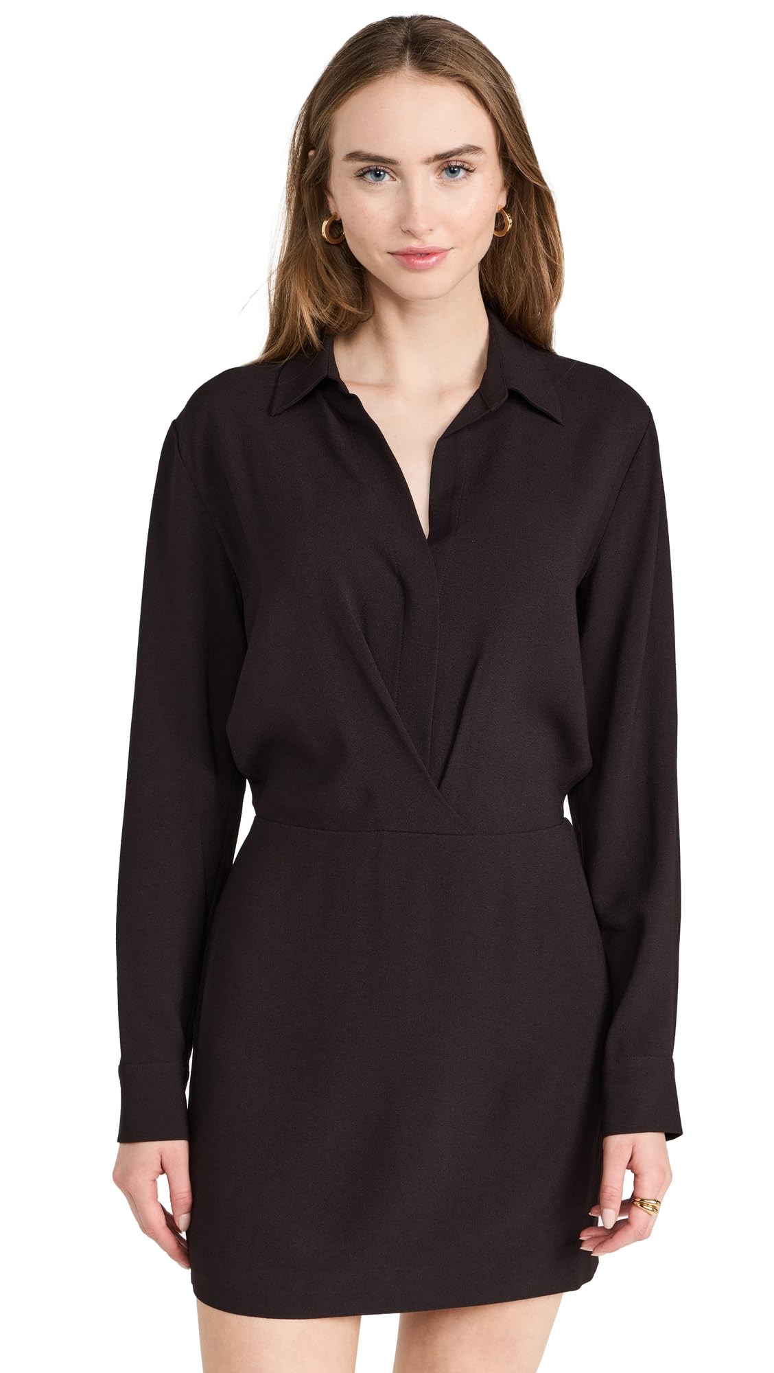 Theory Wrap Mini Shirt Dress for Women - Office & Date Night Outfit