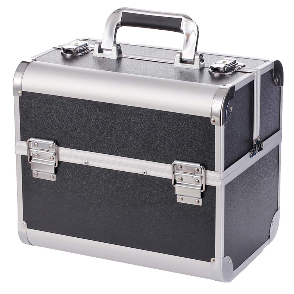 Lockable Cosmetic Case - Portable Beauty Makeup Organizer with Mirror for Travel, Nail & Jewelry Storage | Vanity Storage Box for Home & Salon Use