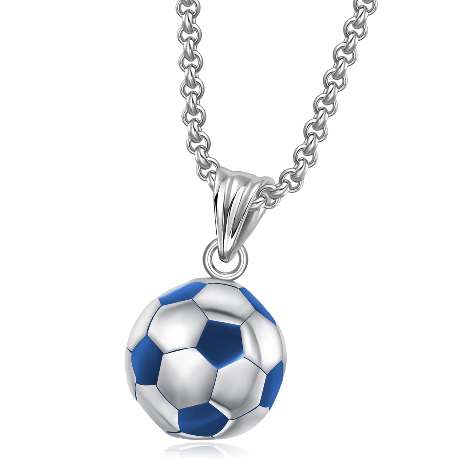 Men's Soccer Necklace - Football Ball Pendant for Boys & Men - Trendy Sports Fan Jewelry - Perfect Gift for Soccer Lovers - Game Day, Birthday & Fan Collection Accessories
