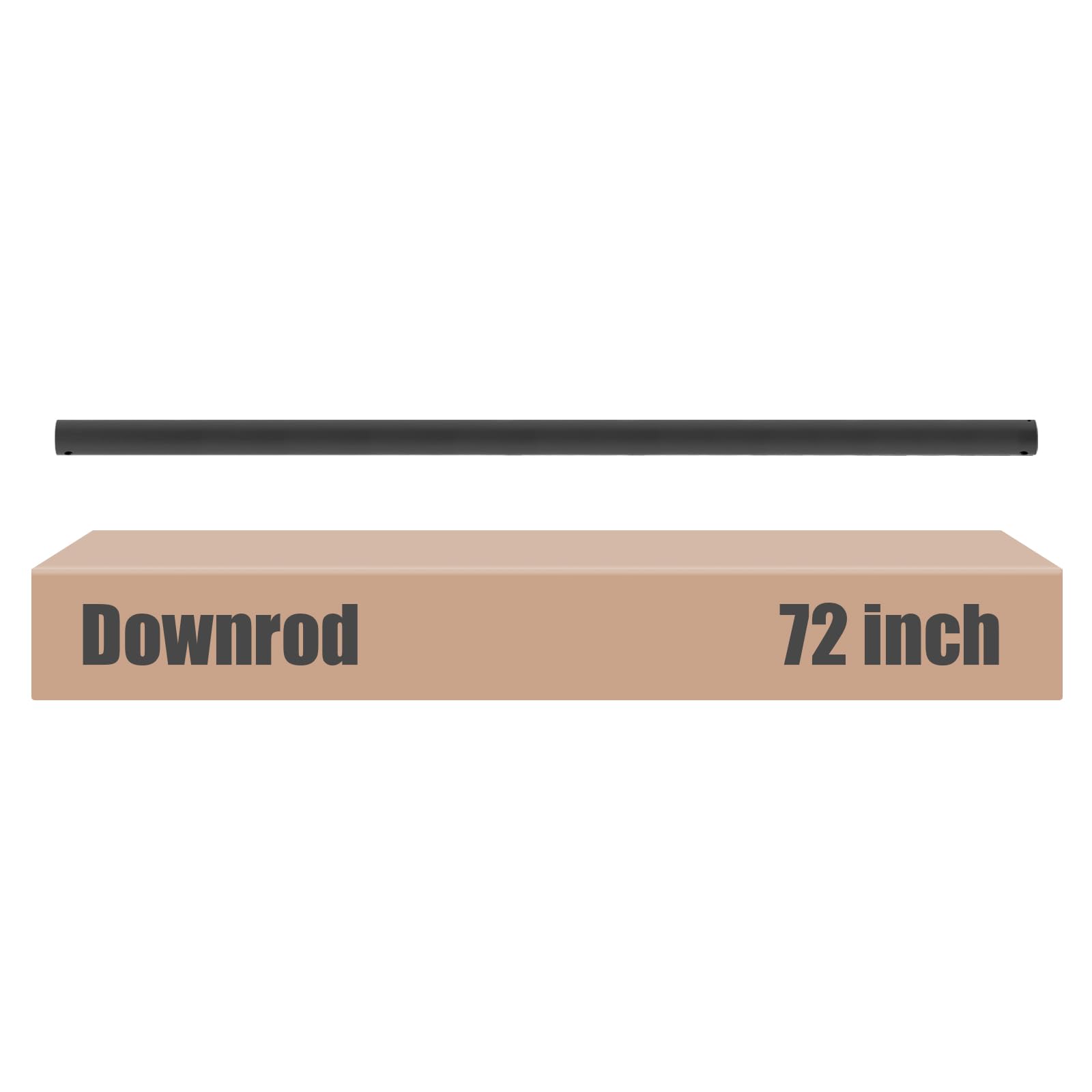 72 Inch Ceiling Fan Downrod with 6FT Extension Cord - 1 Inch OD Black Non-Threaded Downrod for Ceiling Fan Installation - Perfect for Living Room, Bedroom, and Outdoor Patio Cooling