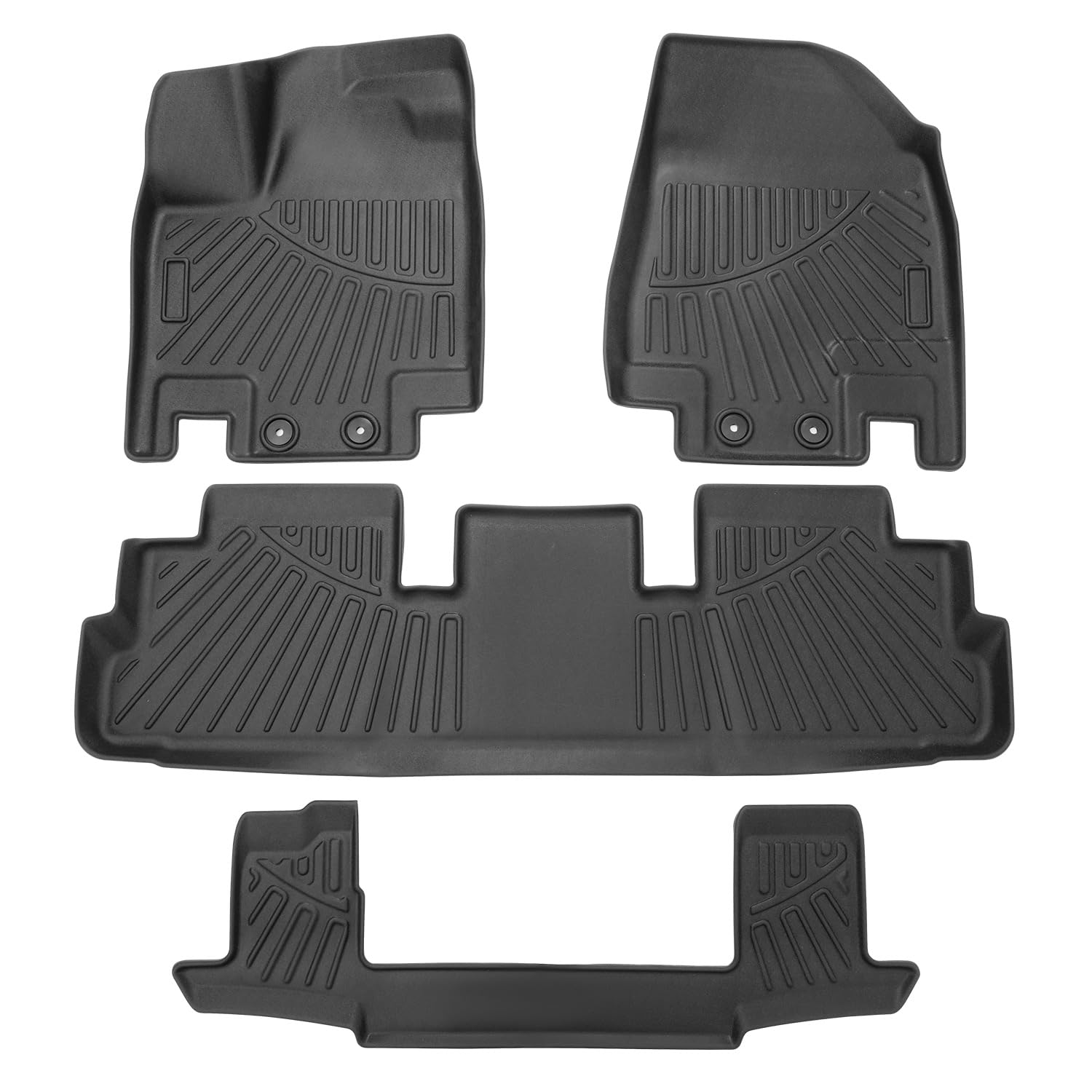 Custom Fit All-Weather TPE Floor Mats for Nissan Pathfinder 2022-2025 (7 Passenger) - Heavy Duty Black Car Mats & 3-Row Floor Liners | Perfect for Winter Snow, Mud, and Spills Protection | Durable Interior Automotive Accessories