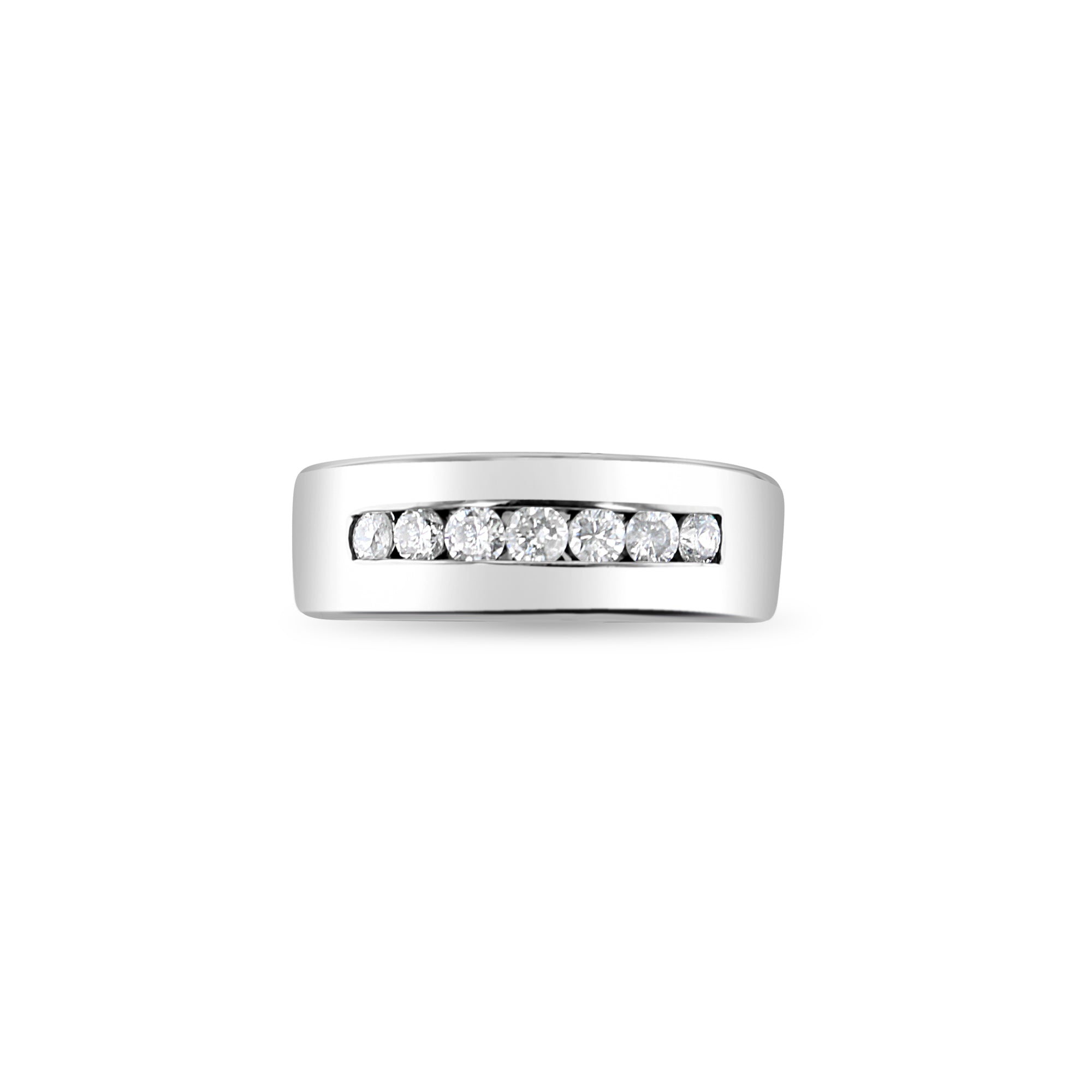 0.50 Carat Wide Channel Set Diamond 14k White Gold Wedding Band for Women - Elegant Bridal Ring for Engagement, Anniversary & Special Occasions