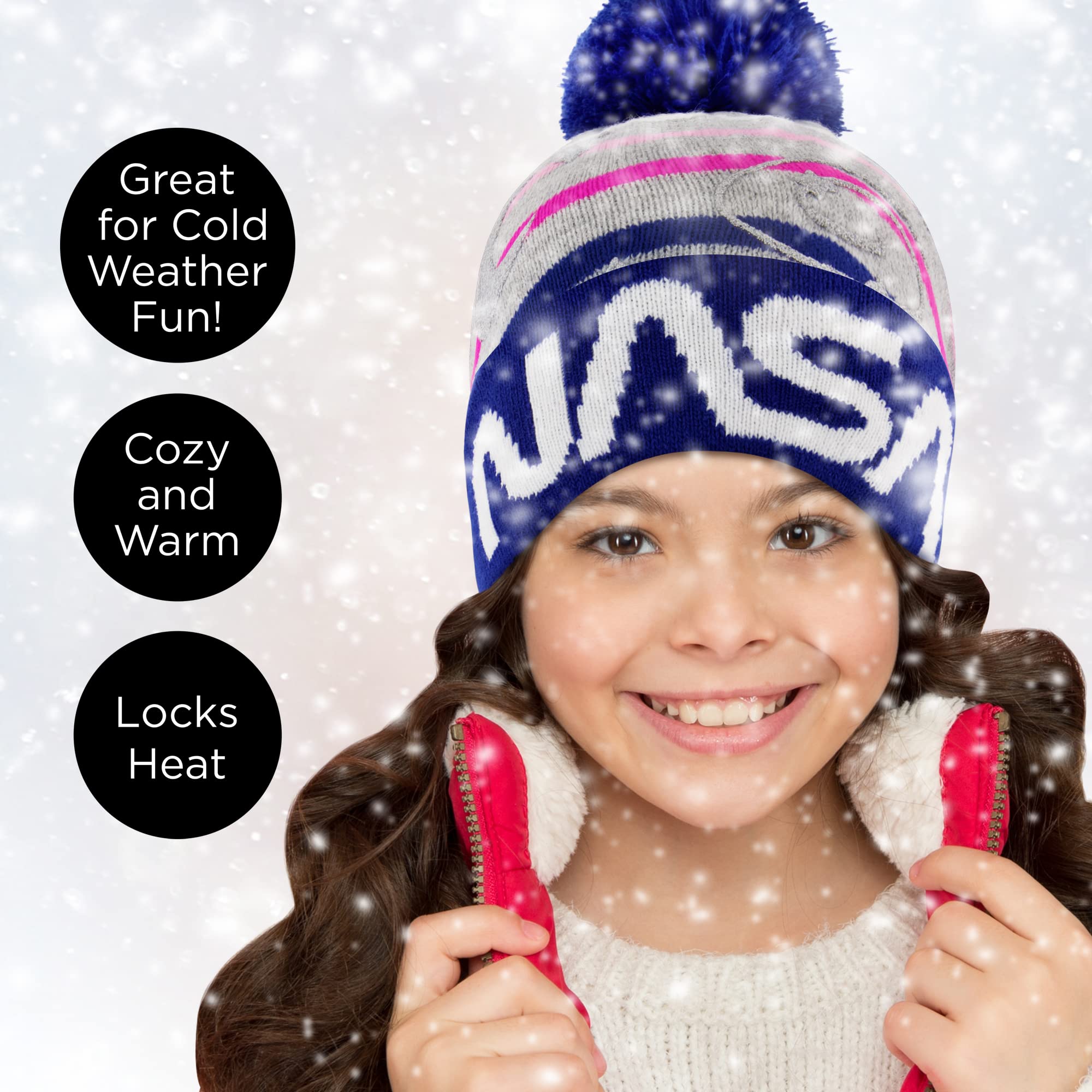 NASA Winter Hat and Gloves Set for Boys and Girls Ages 4-7 - Warm Kids' Accessories for Snow Play, Skiing, and Outdoor Adventures