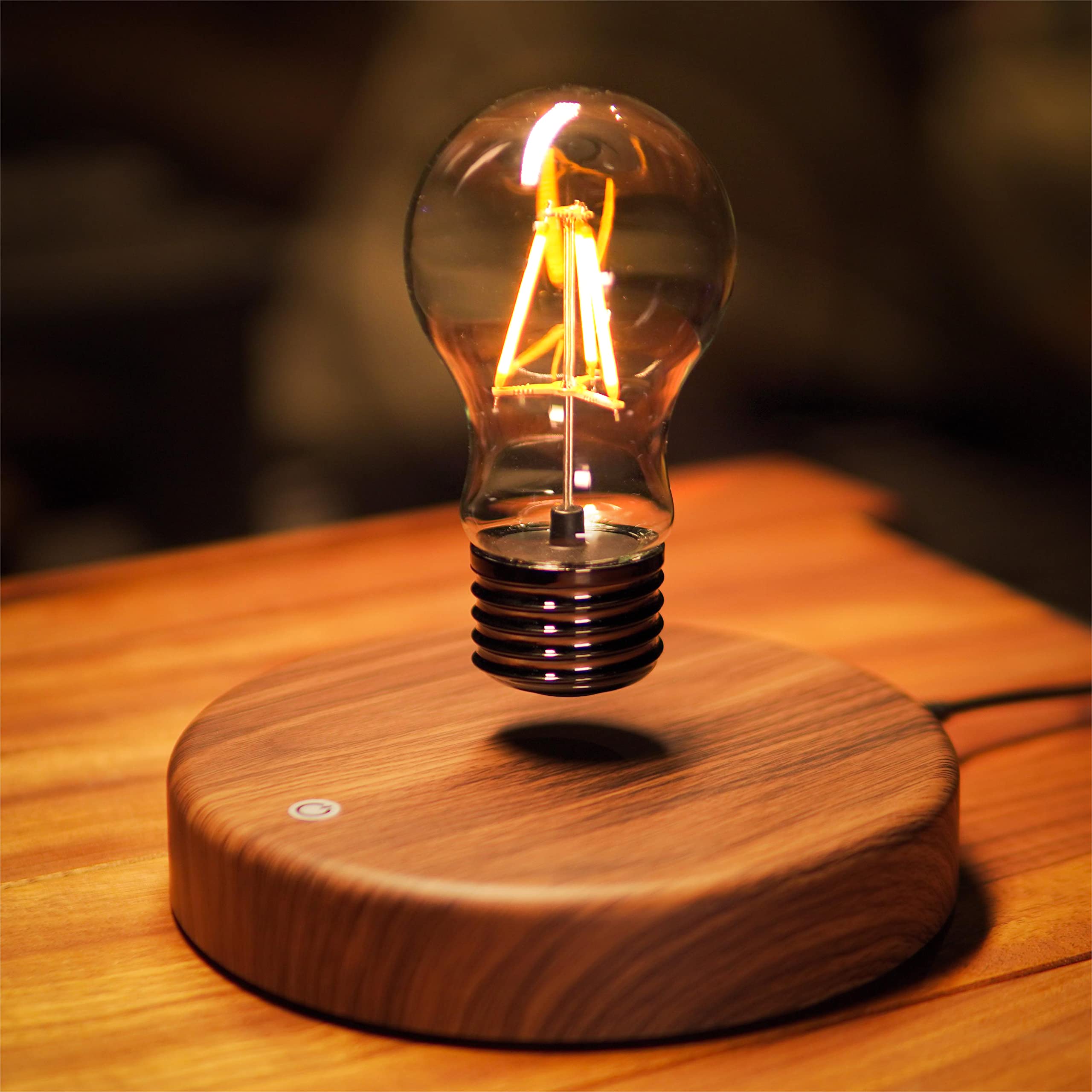 Magnetic Floating LED Light Bulb Lamp - 360° Auto Rotating Levitating Desk Lamp, Night Light for Home Office Decor | Unique Gift Idea for Birthday, Christmas & Housewarming