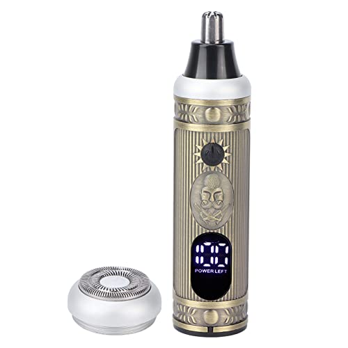 Multifunctional Portable Electric Shaver - USB Rechargeable Nose & Beard Trimmer with Double Rings, Arc Surface Blade & LCD Display | Perfect for Travel, Gym & Daily Grooming