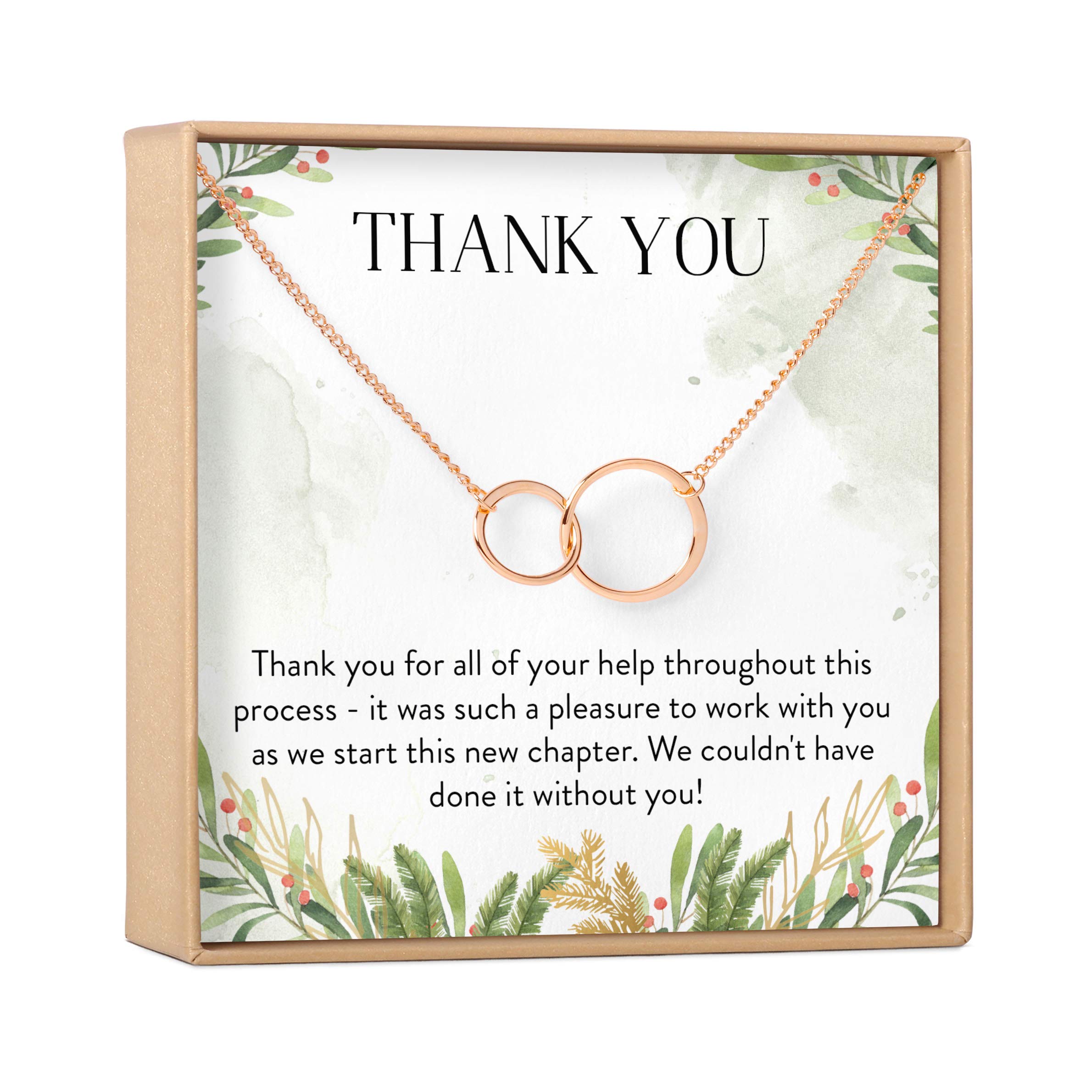 Dear Ava Thank You Necklace for Women - Sterling Silver Infinity Circle Pendant with Heartfelt Card | Appreciation Gift for Her, Teacher, Coworker, Friend | Perfect for Birthdays, Anniversaries & Thank You Gifts