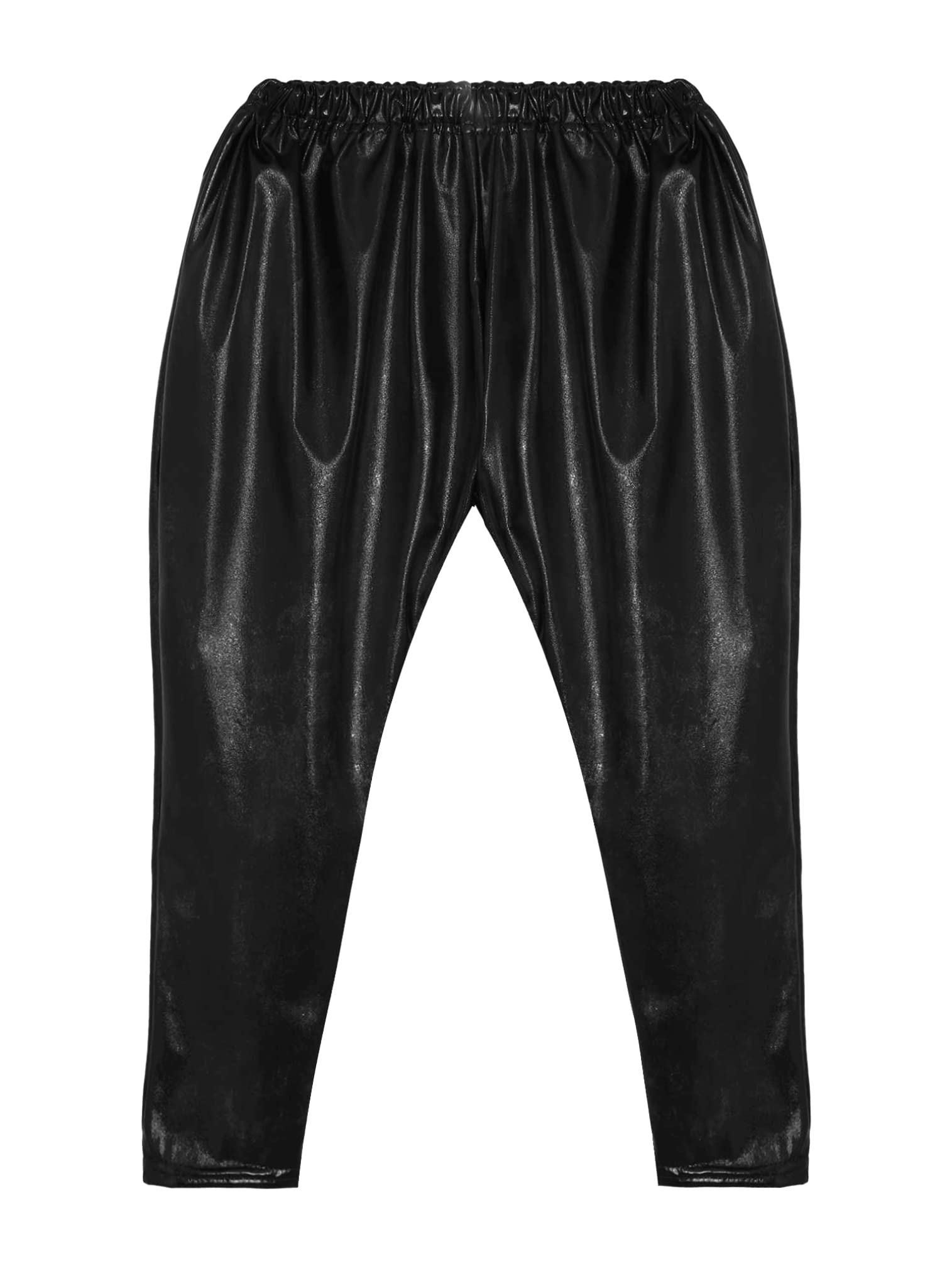 Shiny Metallic Dance Harem Pants for Girls & Boys - Stretchy Jazz Hip Hop Ballet Leggings - Perfect for Latin, Ballet, Jazz Dance & Yoga Workouts