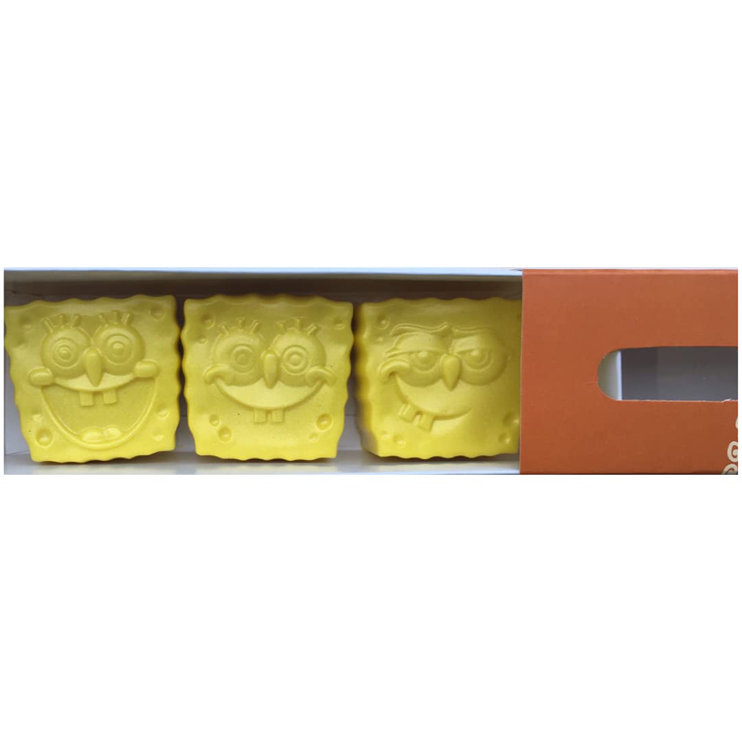 SpongeBob Handmade Natural Soap for Kids - Pack of 3 (70g Each) | Assorted Fragrances, Paraben & SLS Free | Perfect for Bath Time, Birthday Gifts & Raksha Bandhan Presents