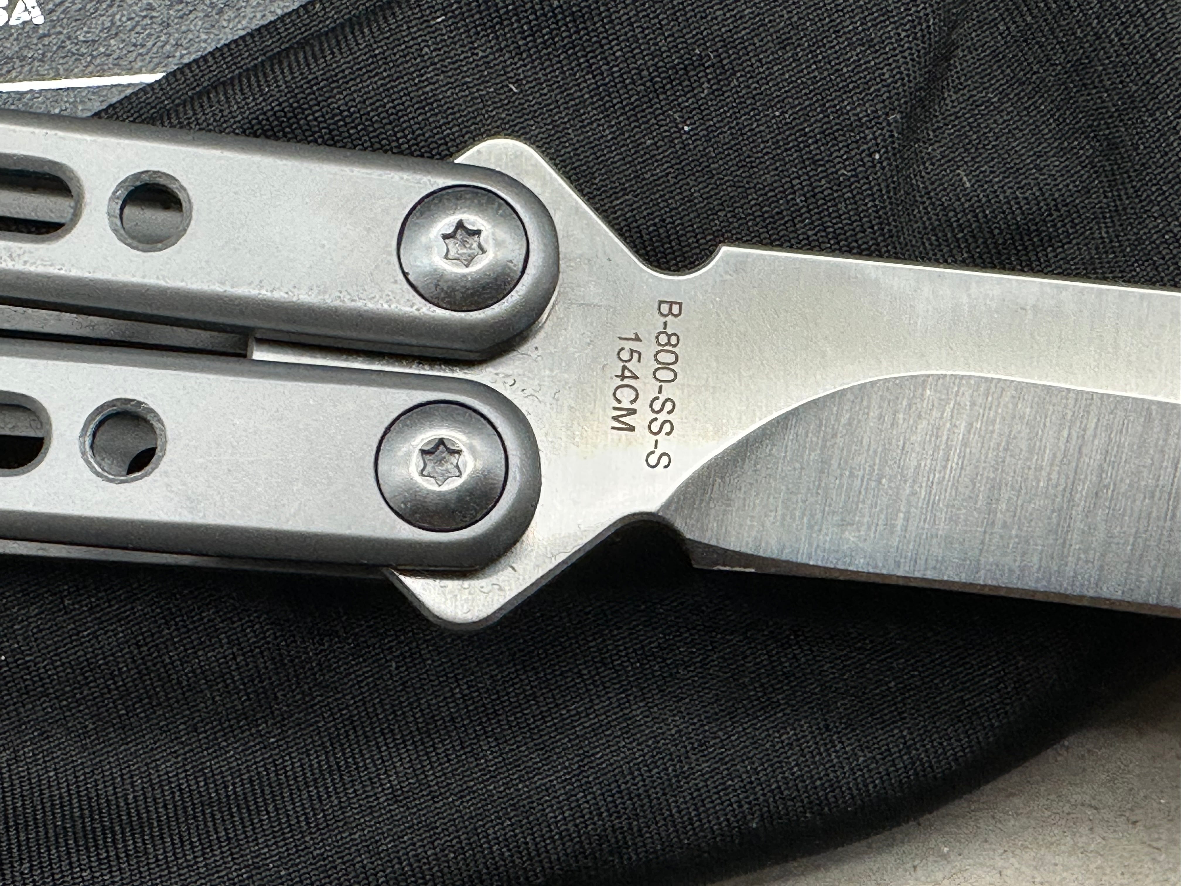 Bear OPS Bear Song VIII Silver Steel Frame Balisong Butterfly Knife - 154CM Satin Polished Bowie Blade for EDC, Outdoor Survival & Collection - Perfect for Flipping Tricks, Camping & Knife Enthusiasts