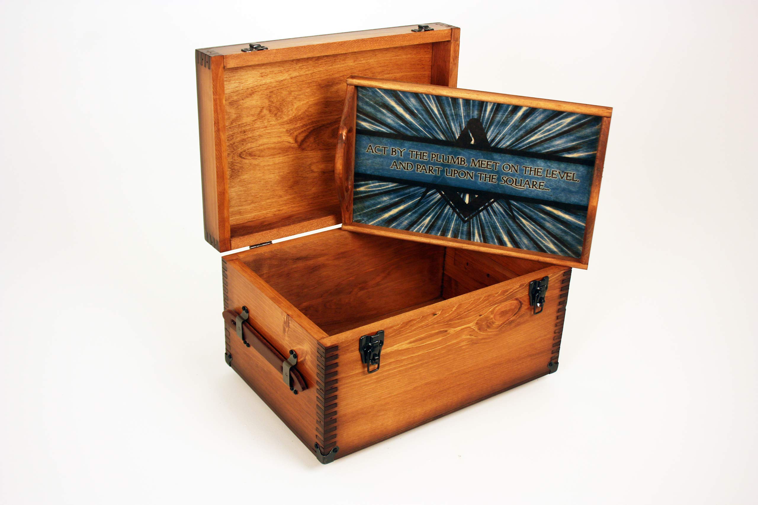 Freemason Blue Compass and Square Keepsake Box - Masonic Lodge Decorative Storage for Jewelry, Rings & Memorabilia - Perfect for Fraternal Gifts, Lodge Decor & Masonic Collections