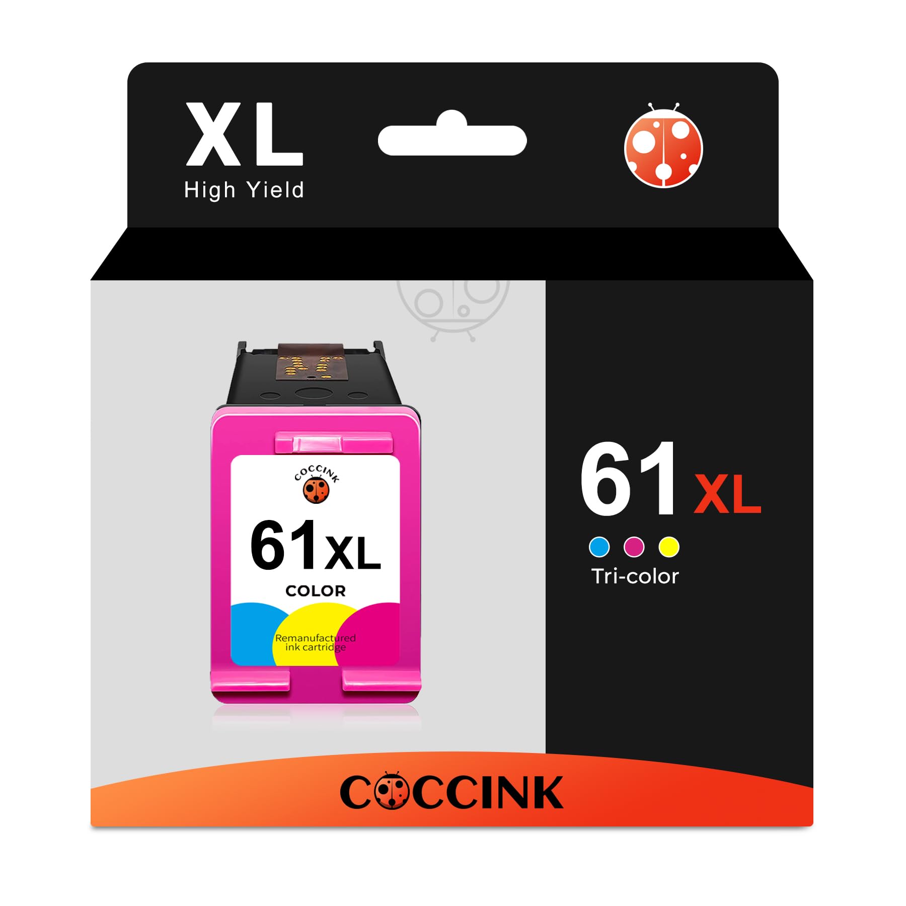 COCCINK 61XL Tri-Color Ink Cartridge - Compatible with HP OfficeJet 4630 4632 4635 2620 2622, Envy 4500 4502 5530 5535 5534, Deskjet 1000 1010 1510 1512 Printers | High-Yield Replacement for HP61XL HP 61 XL HP61 | Perfect for Home, Office & School Printing Needs