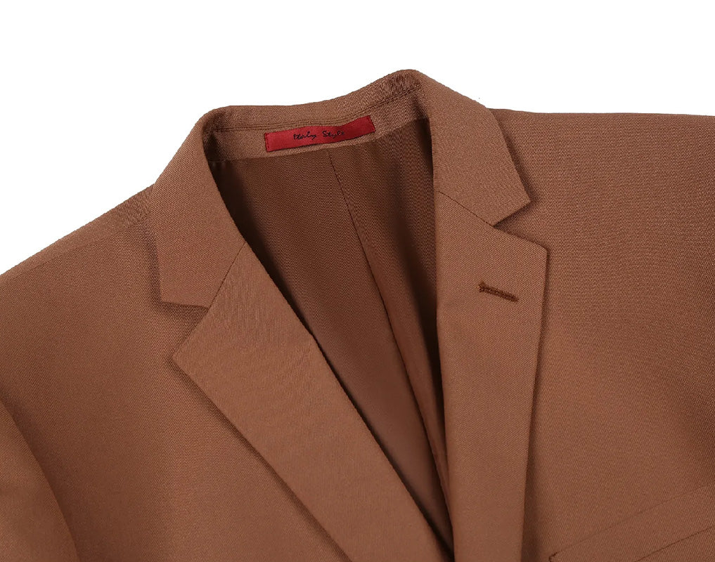 Elegant Brown 2-Piece Single Breasted Notch Lapel Slim Fit Men's Dress Suit for Weddings, Business & Formal Events