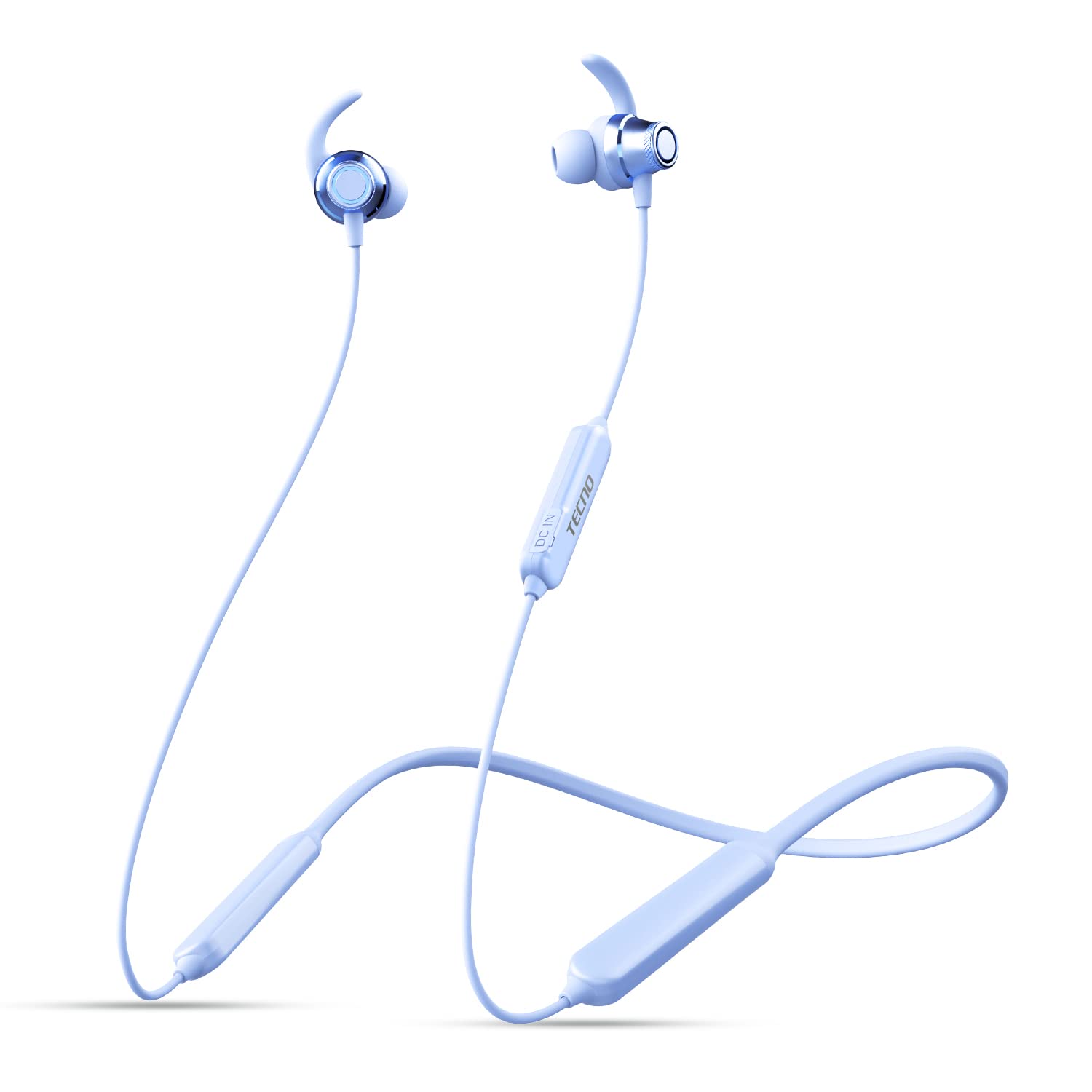 TECNO B1 Wireless Bluetooth Earbuds - 38Hrs Playtime, IPX5 Sweatproof & Waterproof, Secure Fit for Running & Gym Workouts (Blue) | Perfect for Sports, Commuting & Outdoor Activities