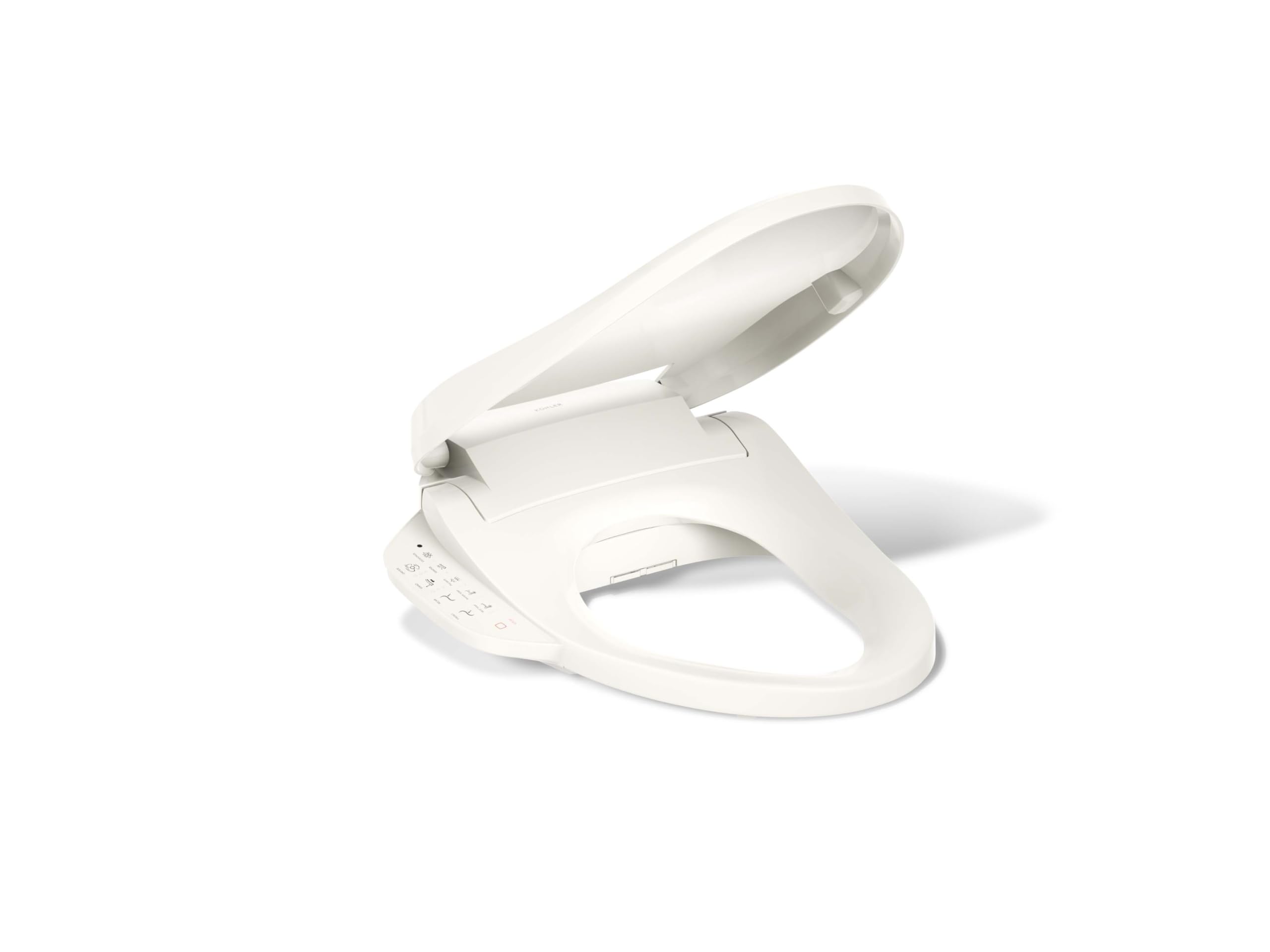 KOHLER PureWash E590 Elongated Heated Bidet Toilet Seat - White with Side Panel, Quiet Close Lid, Self-Cleaning Nozzle, Adjustable Water Pressure & Nightlight - Easy DIY Installation for Bathroom Upgrade (Perfect for Modern Homes & Luxury Bathrooms)