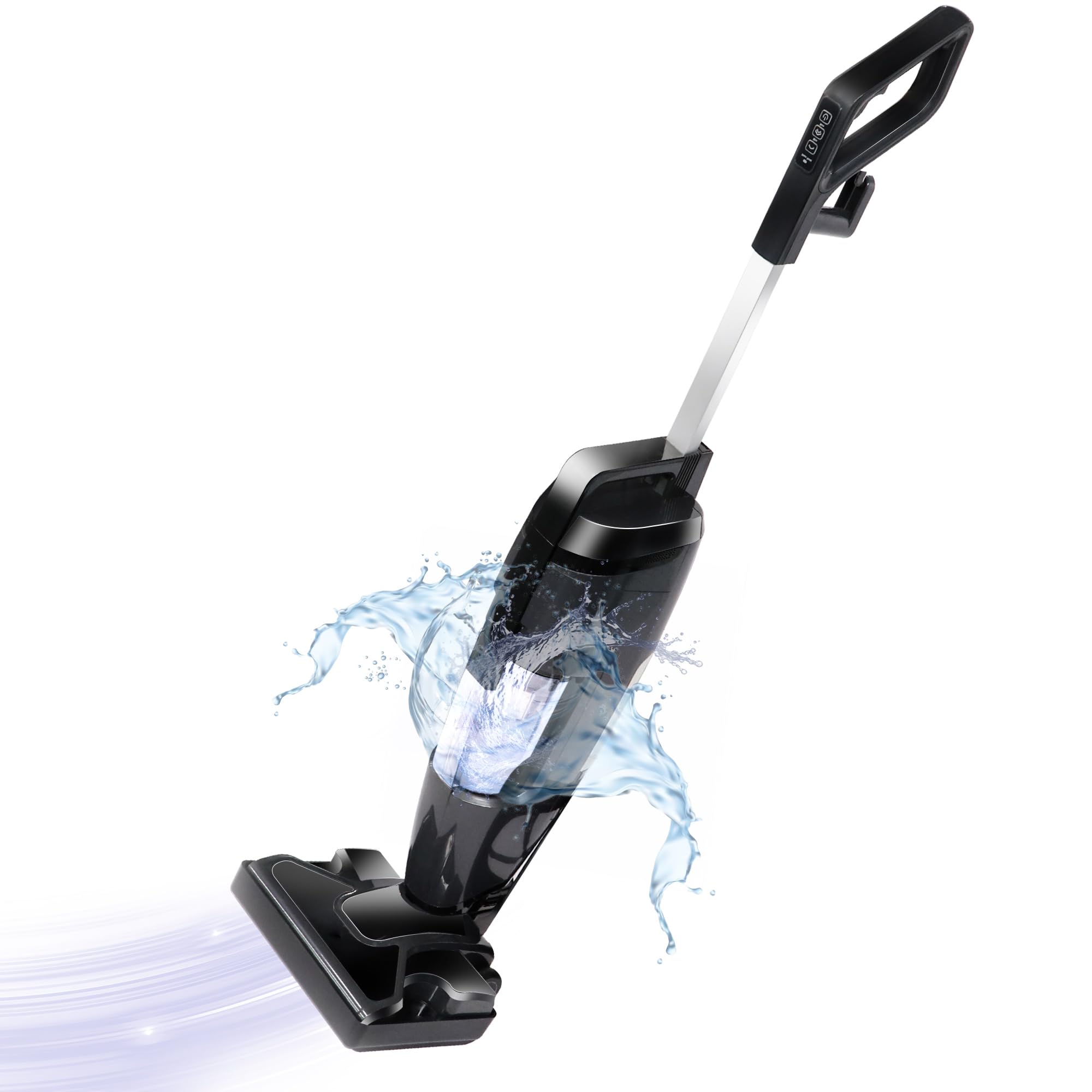 IULULU 16Kpa Powerful Wet-Dry Vacuum Cleaner & Steam Mop Combo with HEPA Filter - Upright Floor Cleaner for Hardwood, Tile, Carpet - Home & Office Cleaning - Black (Perfect for Pet Hair, Spills, Deep Cleaning Floors)