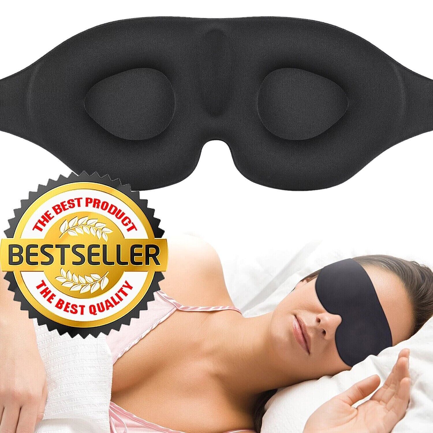 3D Sleep Mask for Men & Women - Blackout Eye Mask for Sleeping, Travel & Relaxation - Perfect for Night Shifts, Airplane Travel & Meditation