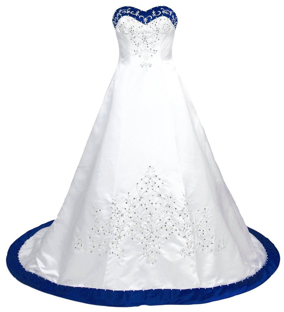 Elegant Sweetheart Neckline Embroidered Satin Beaded Wedding Dress for Women | Perfect for Bridal Gowns, Formal Events & Special Occasions