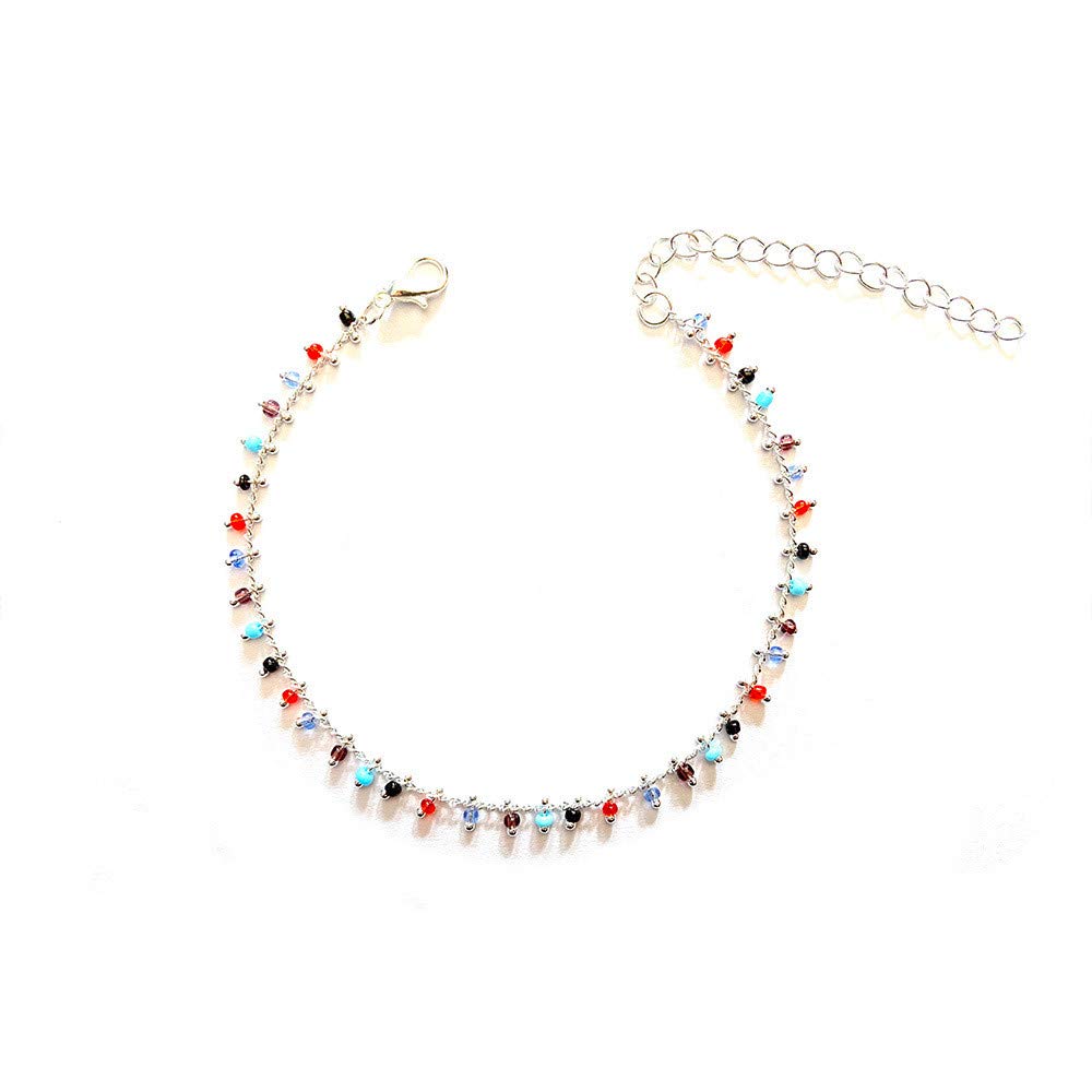 Handmade Bohemian Beaded Ankle Bracelets for Women & Teens - Adjustable Layered Chain Anklet Jewelry | Perfect for Beach, Festival, Party & Gift Giving