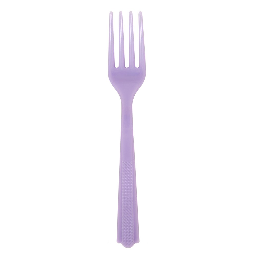 Eco-Friendly Lavender Plastic Forks - 18 Count Disposable Cutlery Set for Parties, Picnics & Outdoor Events