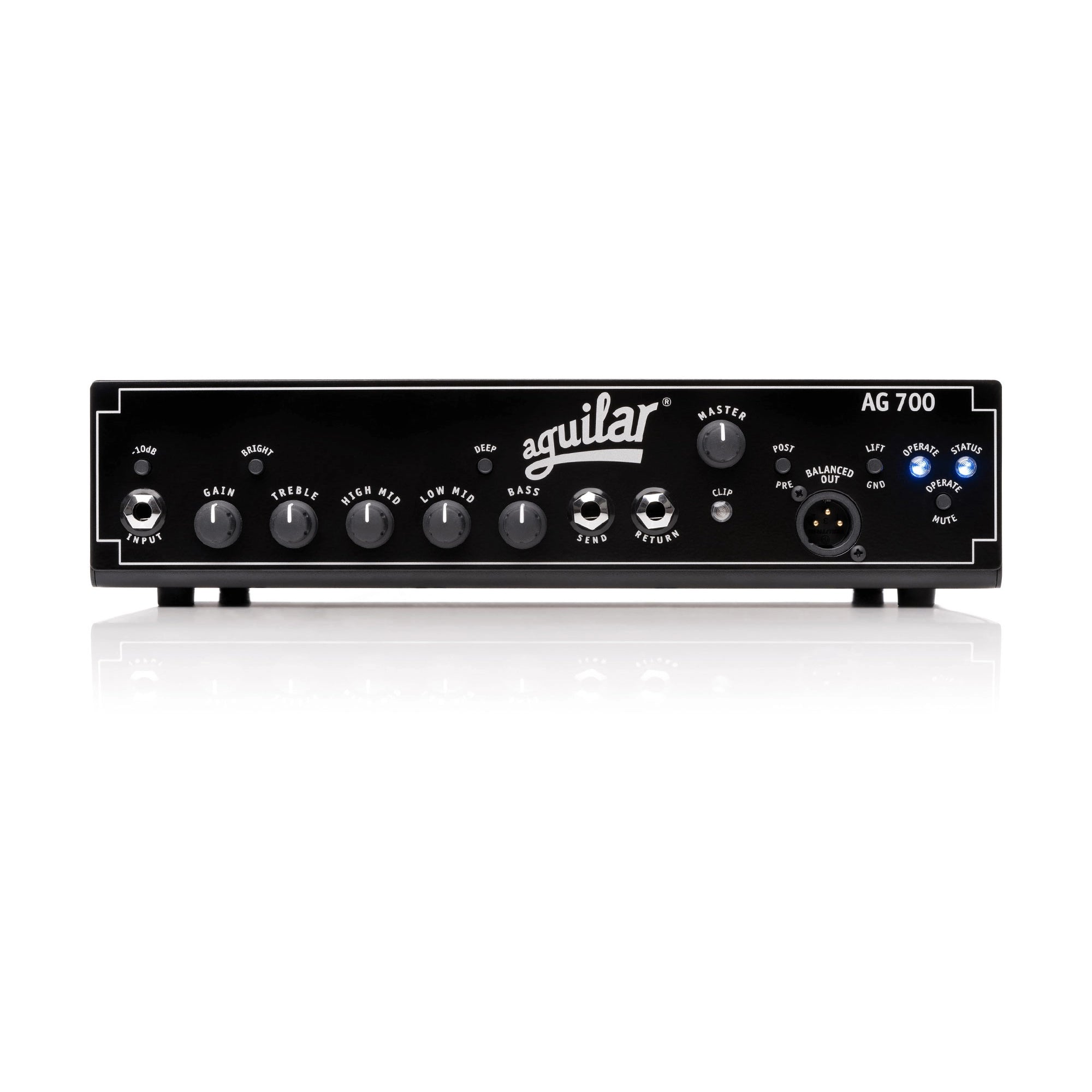 Aguilar AG700 700W Super Light Bass Amplifier Head - Professional Bass Amp for Live Performances & Studio Recording