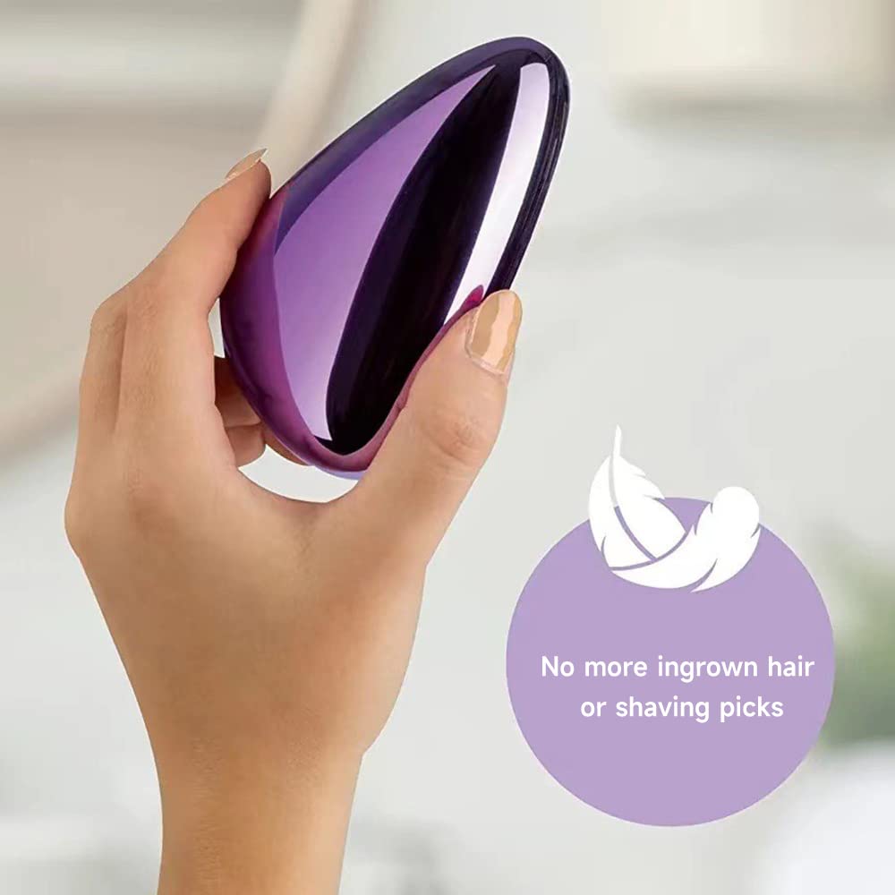 Premium Crystal Hair Removal Stone for Women - Painless Hair Eraser & Remover for Smooth Skin | At-Home Hair Removal for Legs, Arms & Bikini Line (Black)