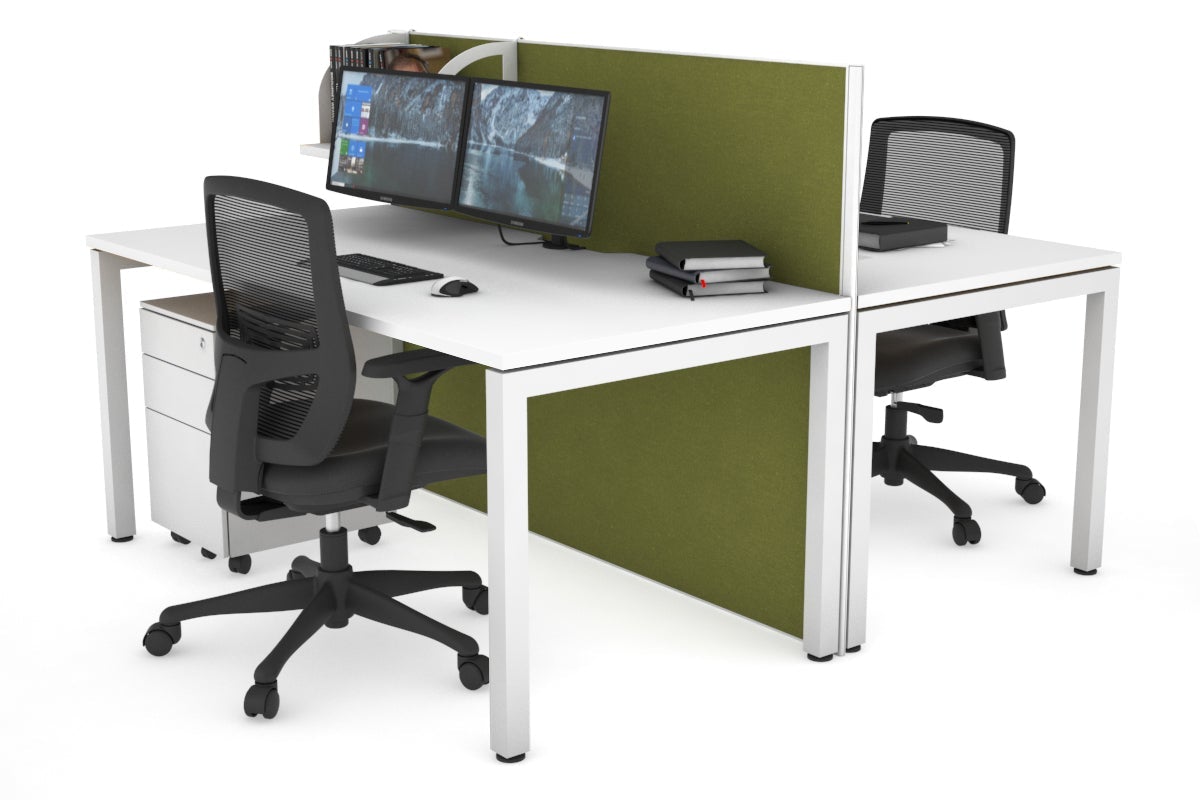 Horizon Quadro 2-Person Office Workstation Bench with Square Legs - 47