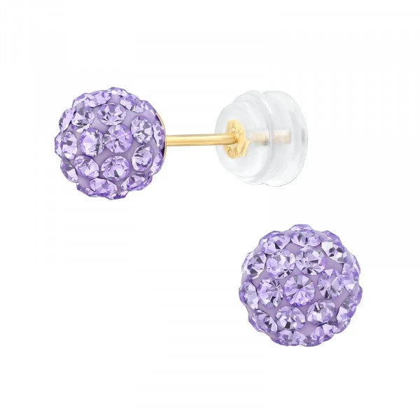 14K Gold Violet Stud Earrings for Women – Dainty Purple Flower Earrings for Everyday Wear & Gift Giving