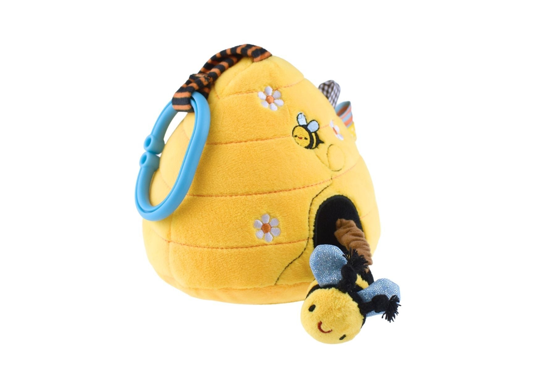 Snuggle Buddy Hunny Bee Hive Hanger Toy - Soft Plush Stuffed Animal for Kids & Babies - Perfect for Nursery Decor, Crib Mobile, and Playtime Cuddles