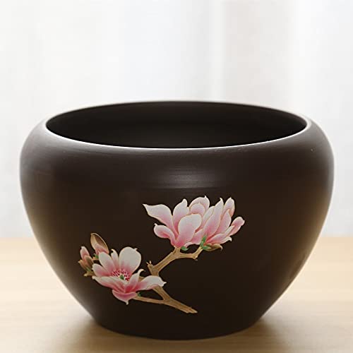 UimimiU Hydroponic Flower Pot - Zisha Ceramic Planter for Money Grass, Water Lily & Indoor Plants | Non-Porous Design for Windowsill, Outdoor & Home Decor | Perfect for Kitchen, Office & Garden Decorations
