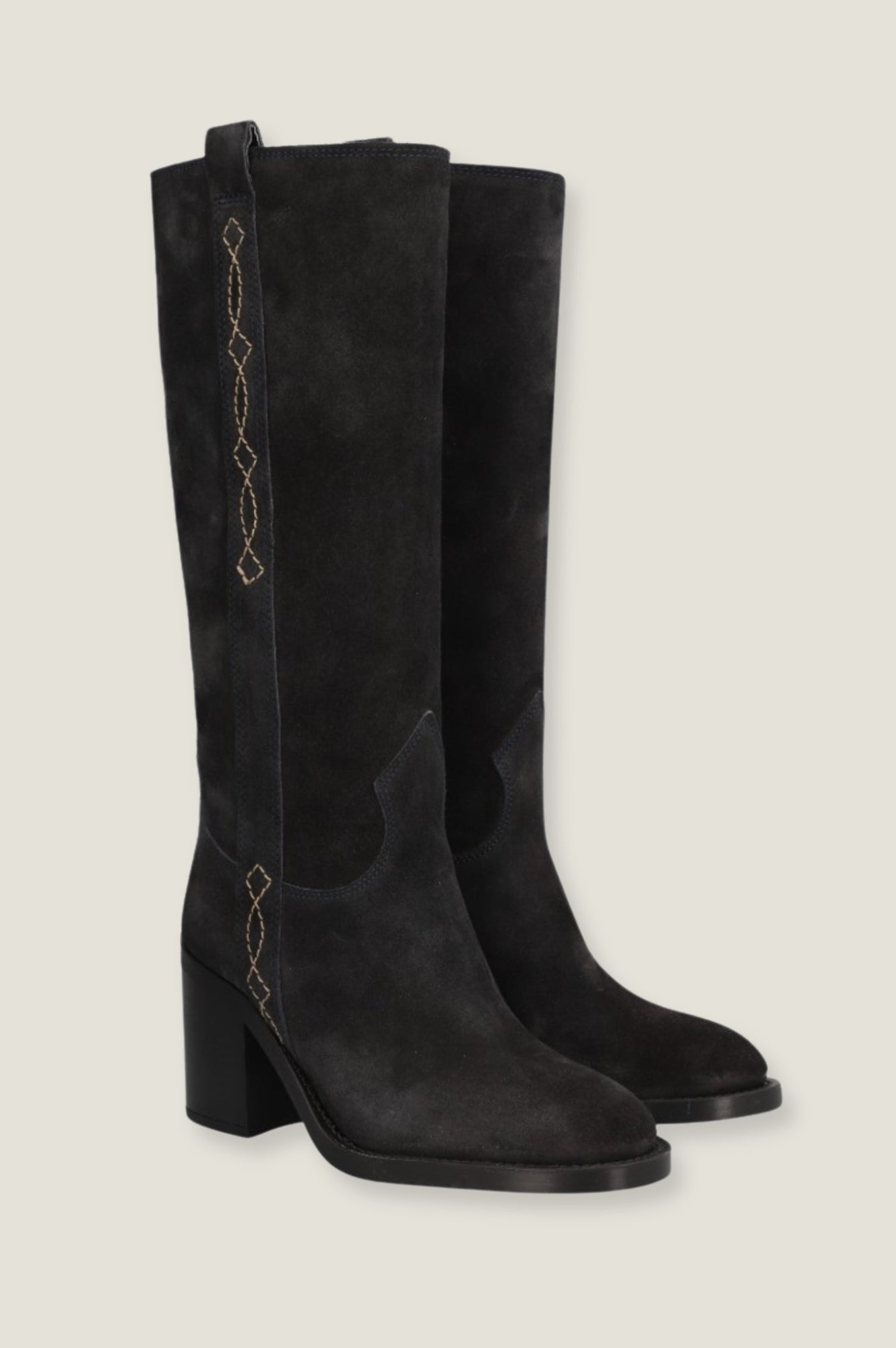 ALPE Selena Knee High Suede Boots for Women - Dark Navy Blue | Comfortable Winter Boots for Cold Weather, Fashionable High Boots for Office, Party & Outdoor Activities